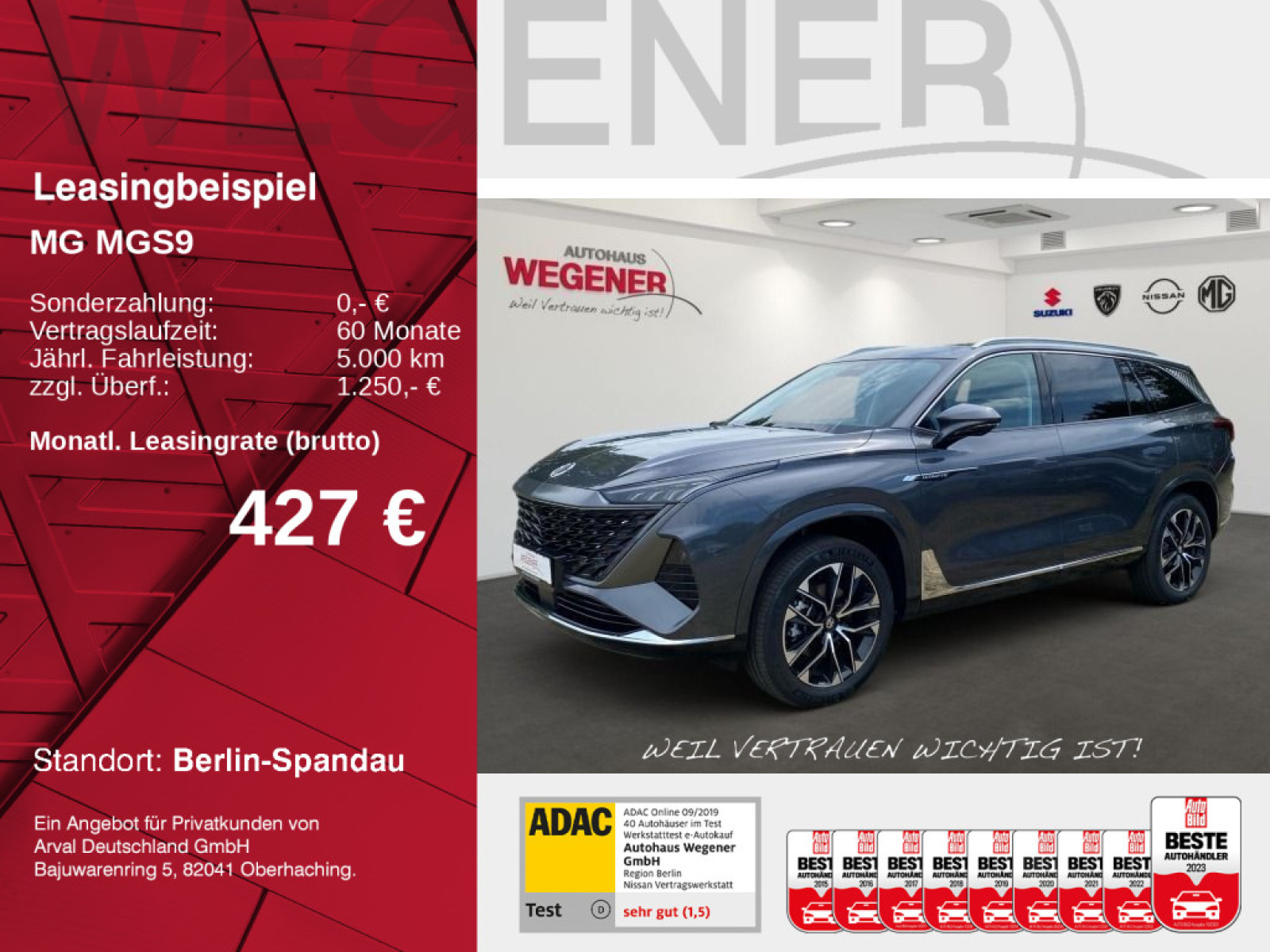 MG MGS9 PHEV Premium *Massage*Bose*7Sitze*360*Pano*