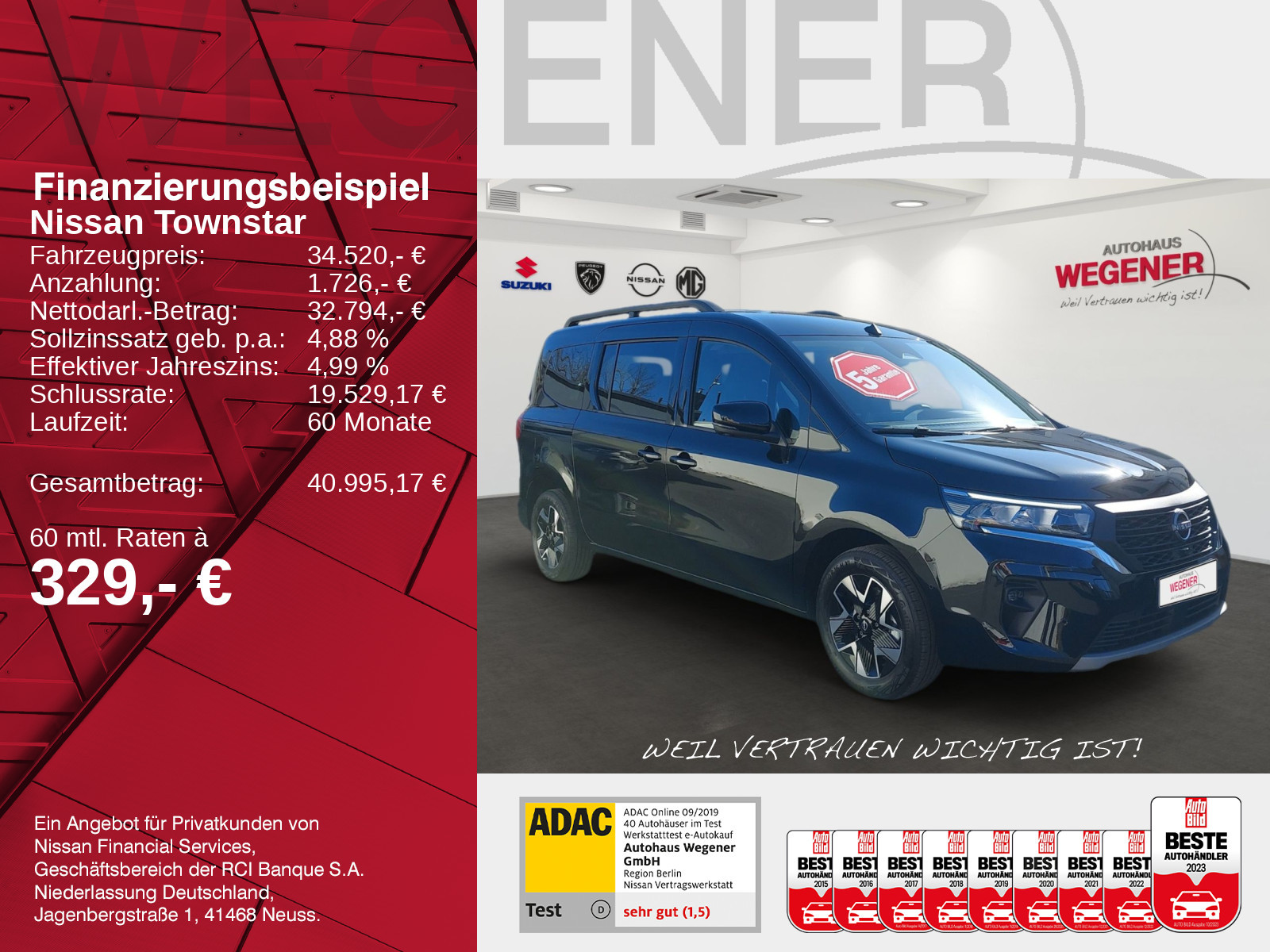 Nissan TOWNSTAR TEKNA KOMBI L2 1.3 AT LED NAVI 360° SHZ