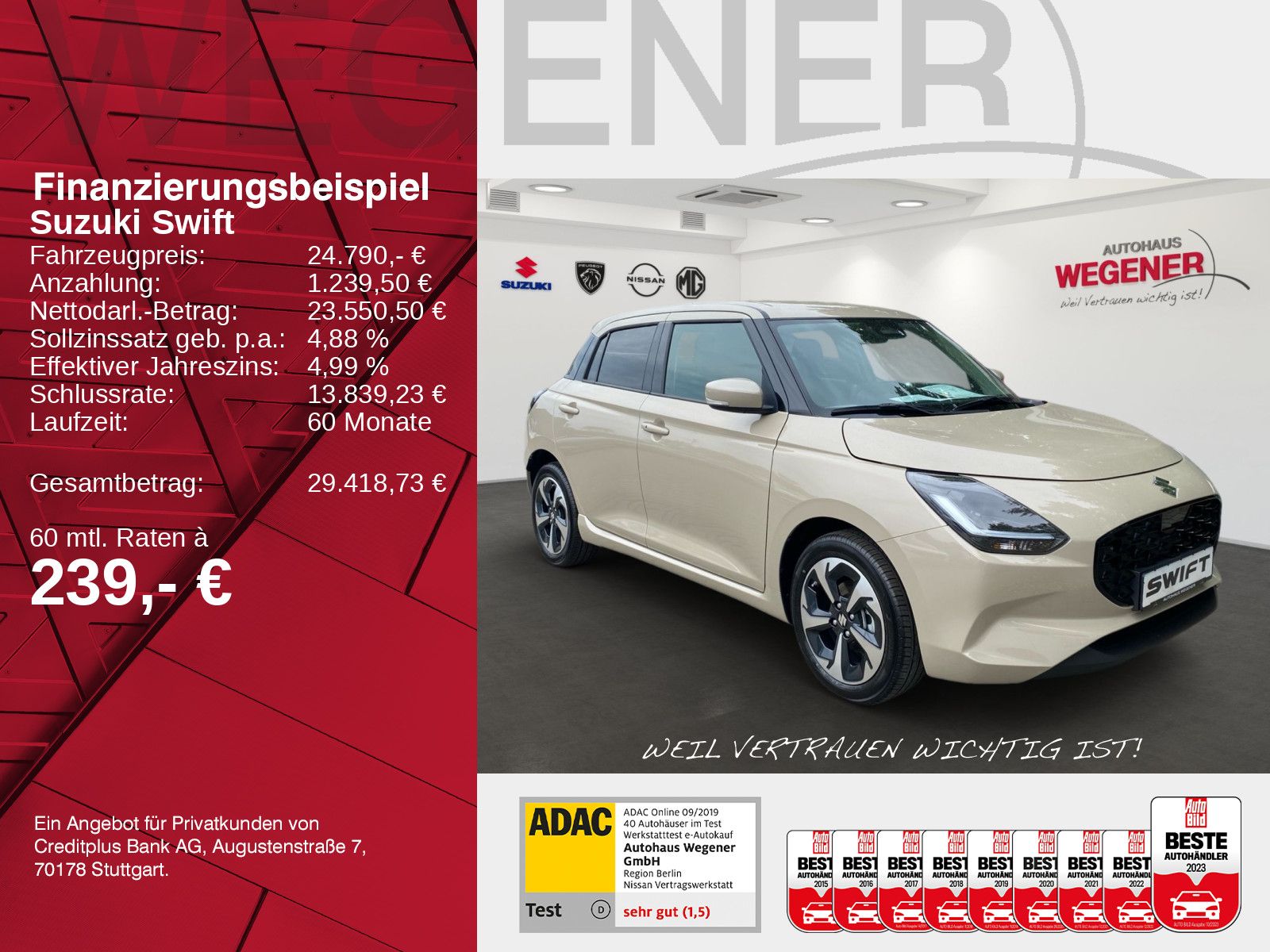SUZUKI SWIFT COMFORT+ CVT HYBRID (61kW)