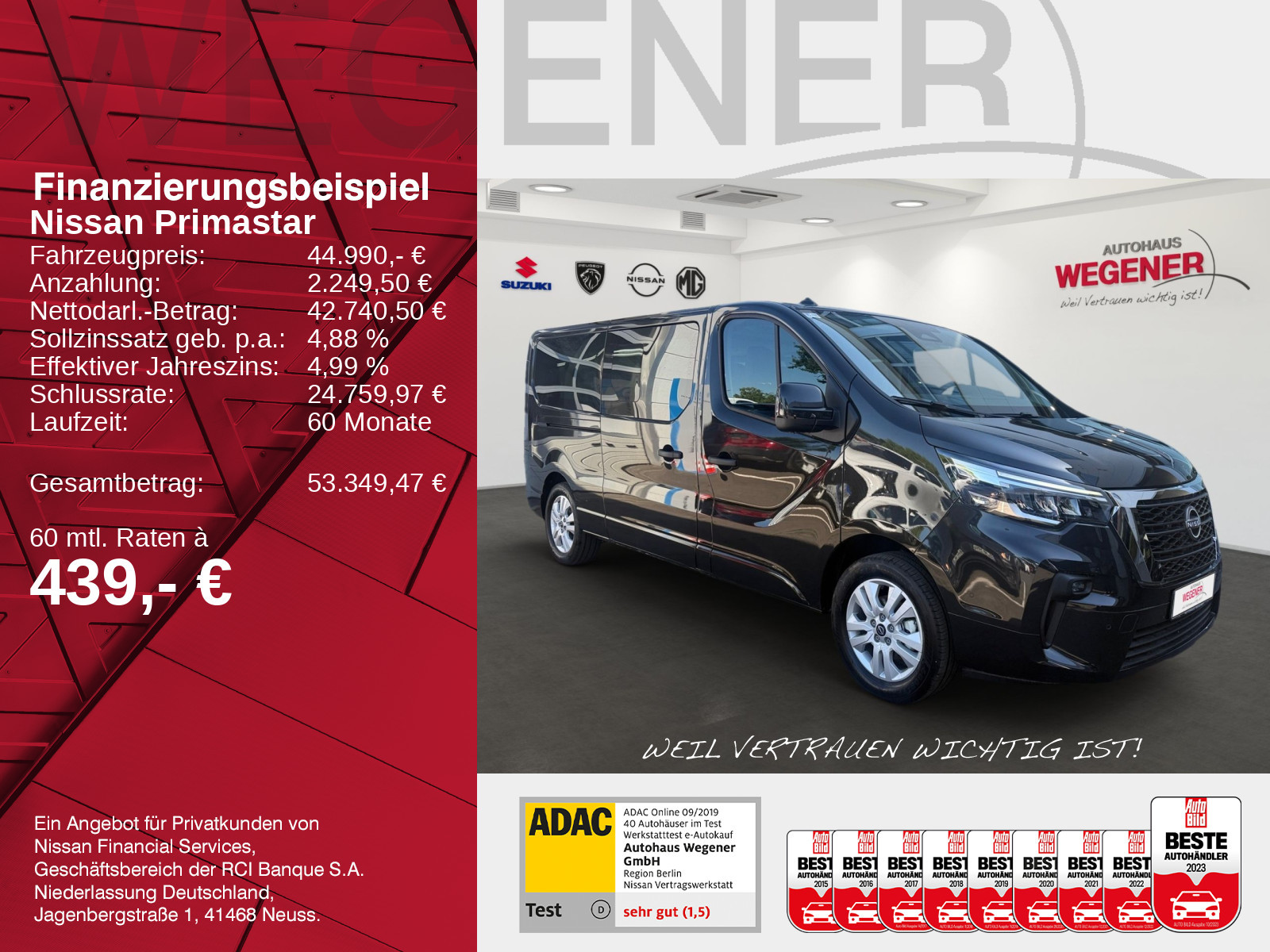 Nissan PRIMASTAR Kombi L2H1 Tekna LED CAM Totwinkel Navi