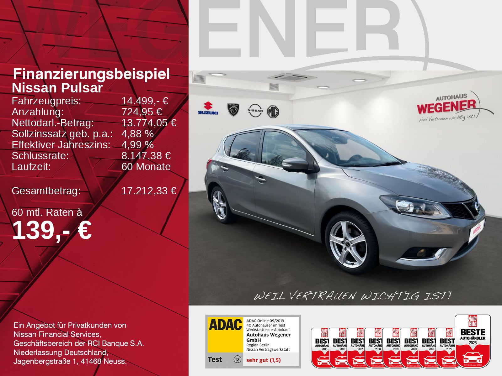Nissan Pulsar 1.6 DIG-T MT Tekna Totwinkel*360°*8-FACHB