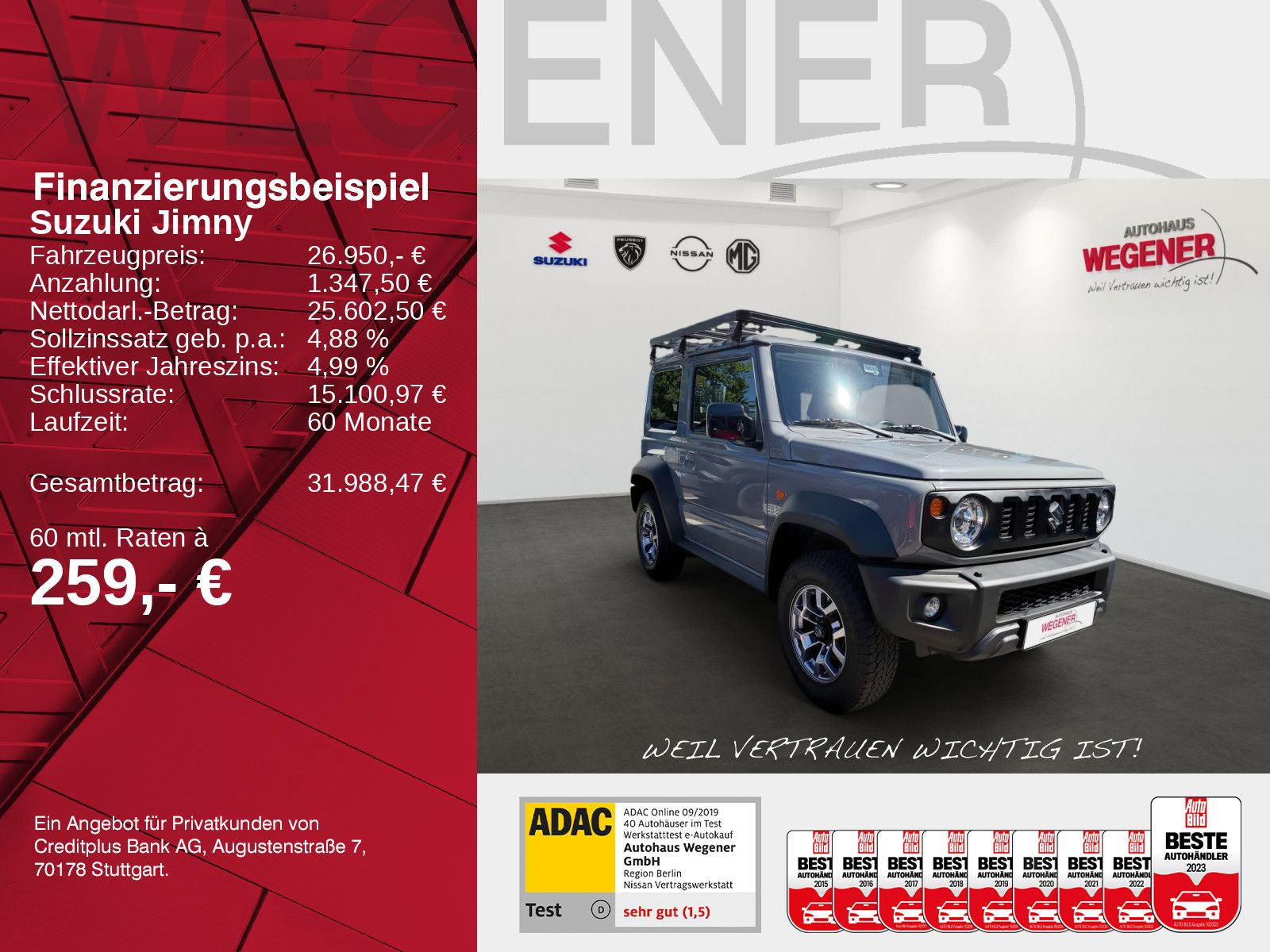 SUZUKI Jimny 1.5 3D M/T Comfort+ 4-Sitzer*Navi*CAM*LED