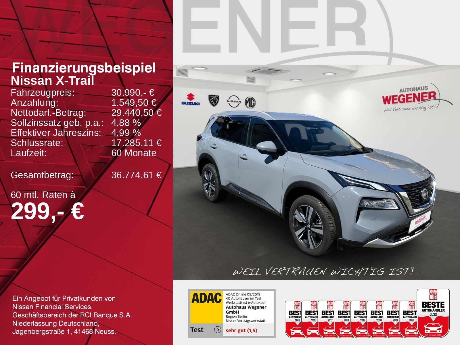 NISSAN X-Trail Tekna 1.5 VC-T MHEV Winter HeadUp 360°