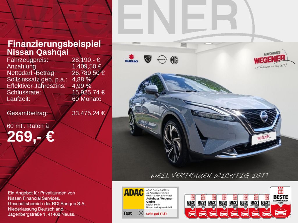 NISSAN Qashqai Tekna+ 1.3 DIG-T MHEV HUD PANO BOSE MEM