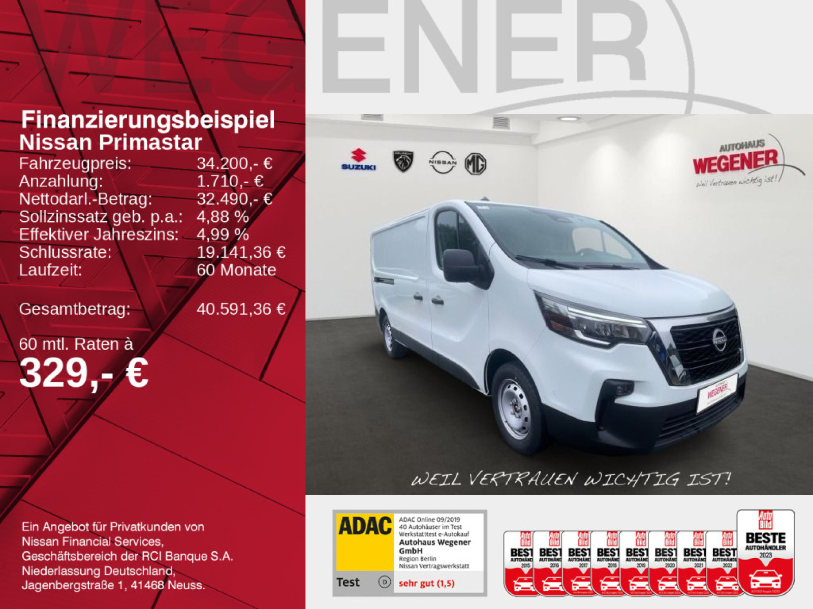 Nissan Primastar Kasten L2H1 3,0t