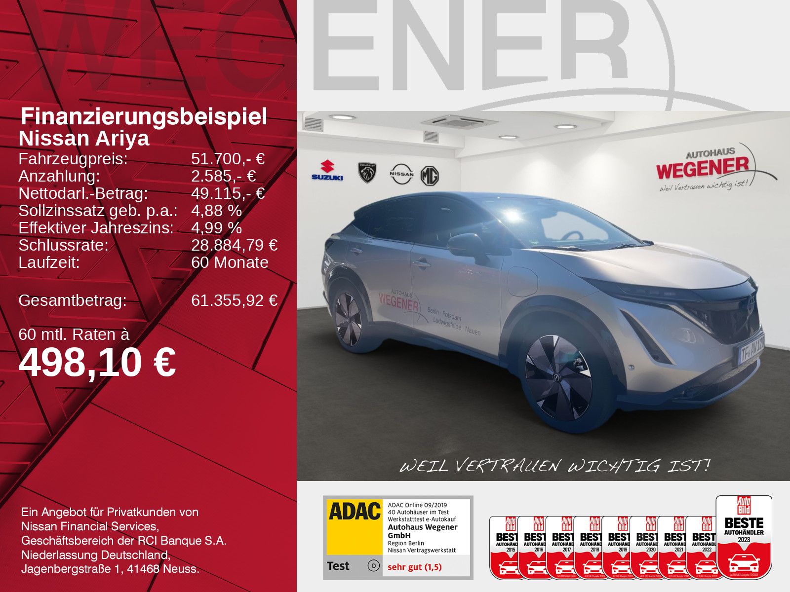 NISSAN ARIYA 87 kWh Evolve Pack ALLRAD PANO*HUD*NAPPA