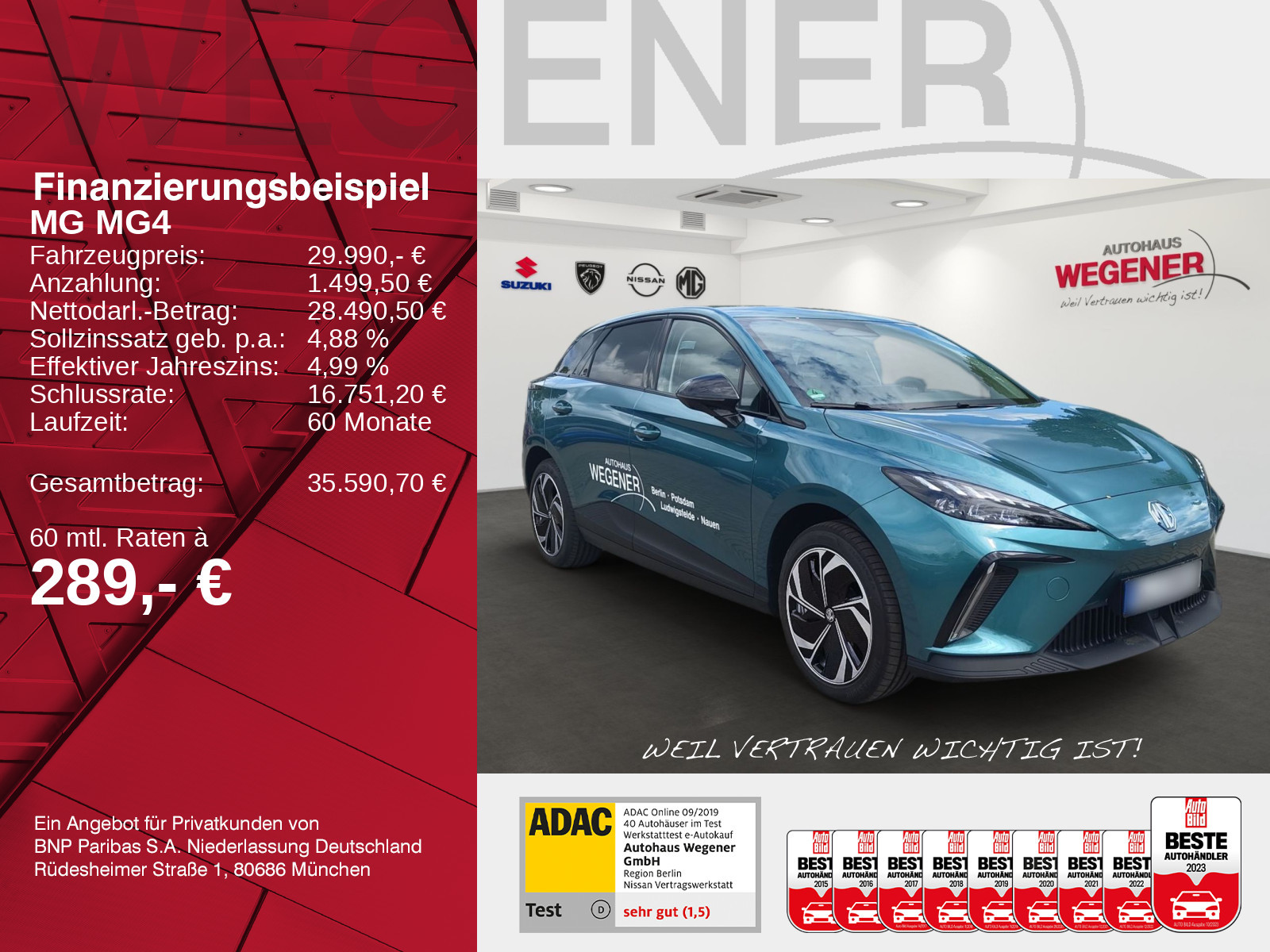 MG MG4 EV 64 kWh Premium CarPlay*DAB*ACC*LED