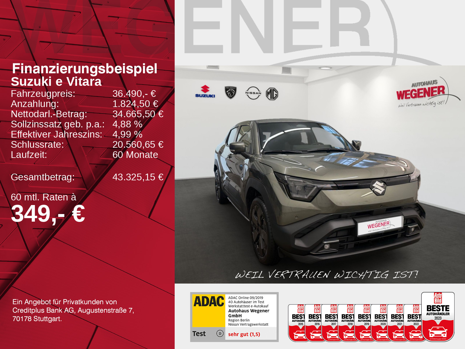 Suzuki e VITARA (61kWh) Comfort+ LED NAVI 360°