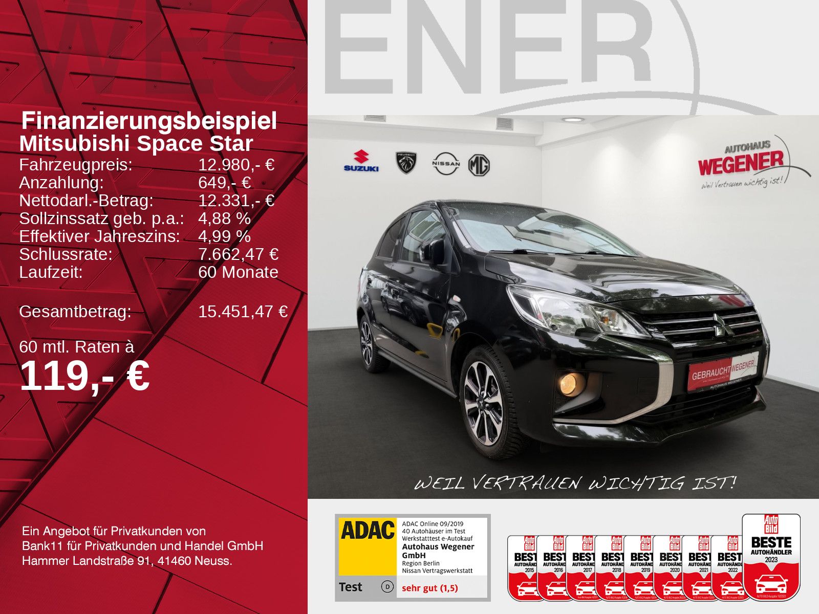 MITSUBISHI Space Star 1.2 Select AT CAM*Klima*Bluetooth