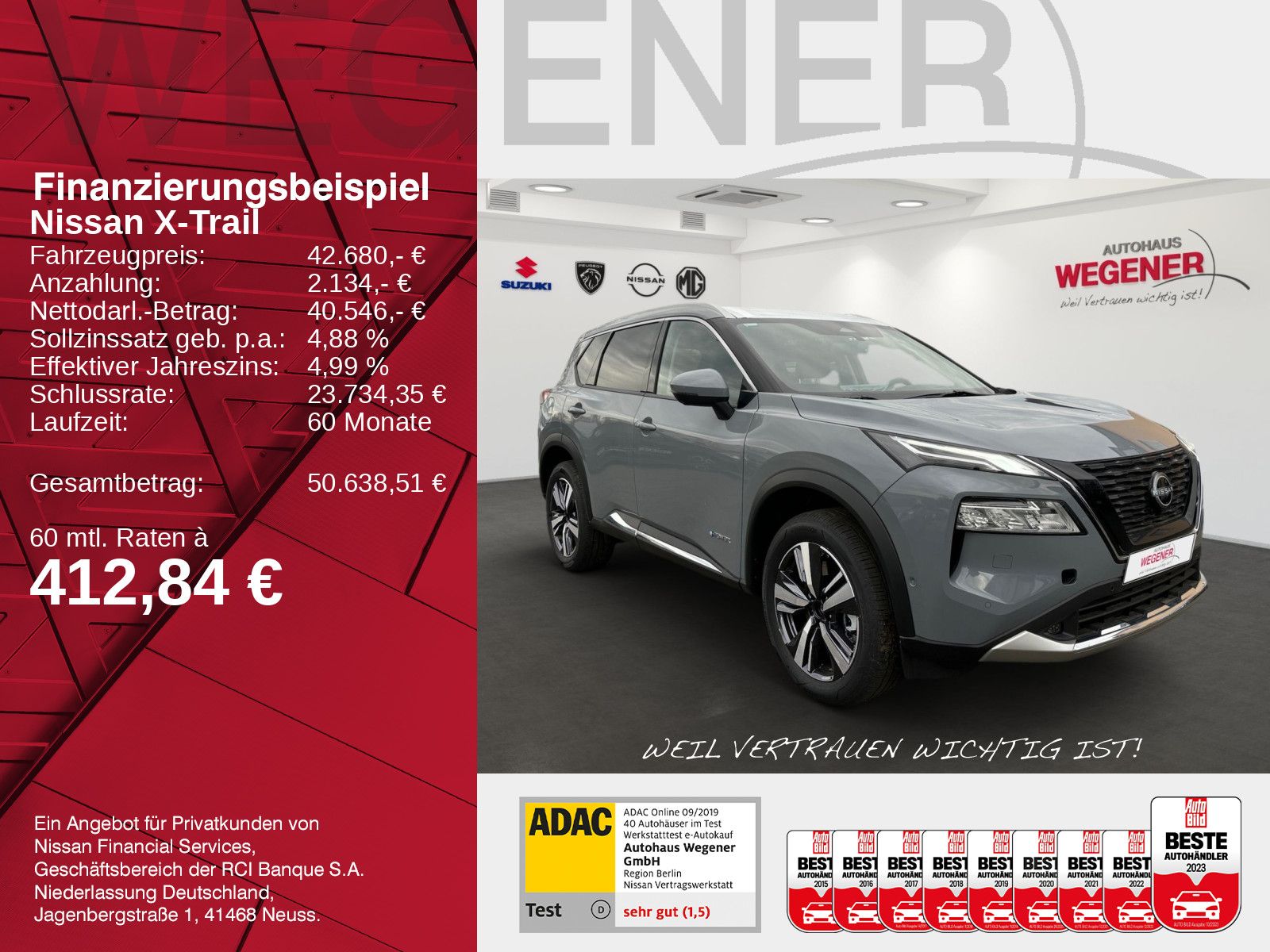 NISSAN X-TRAIL TEKNA 1.5 VC-T e-4ORCE 213 PS 4x4 5 Sitz