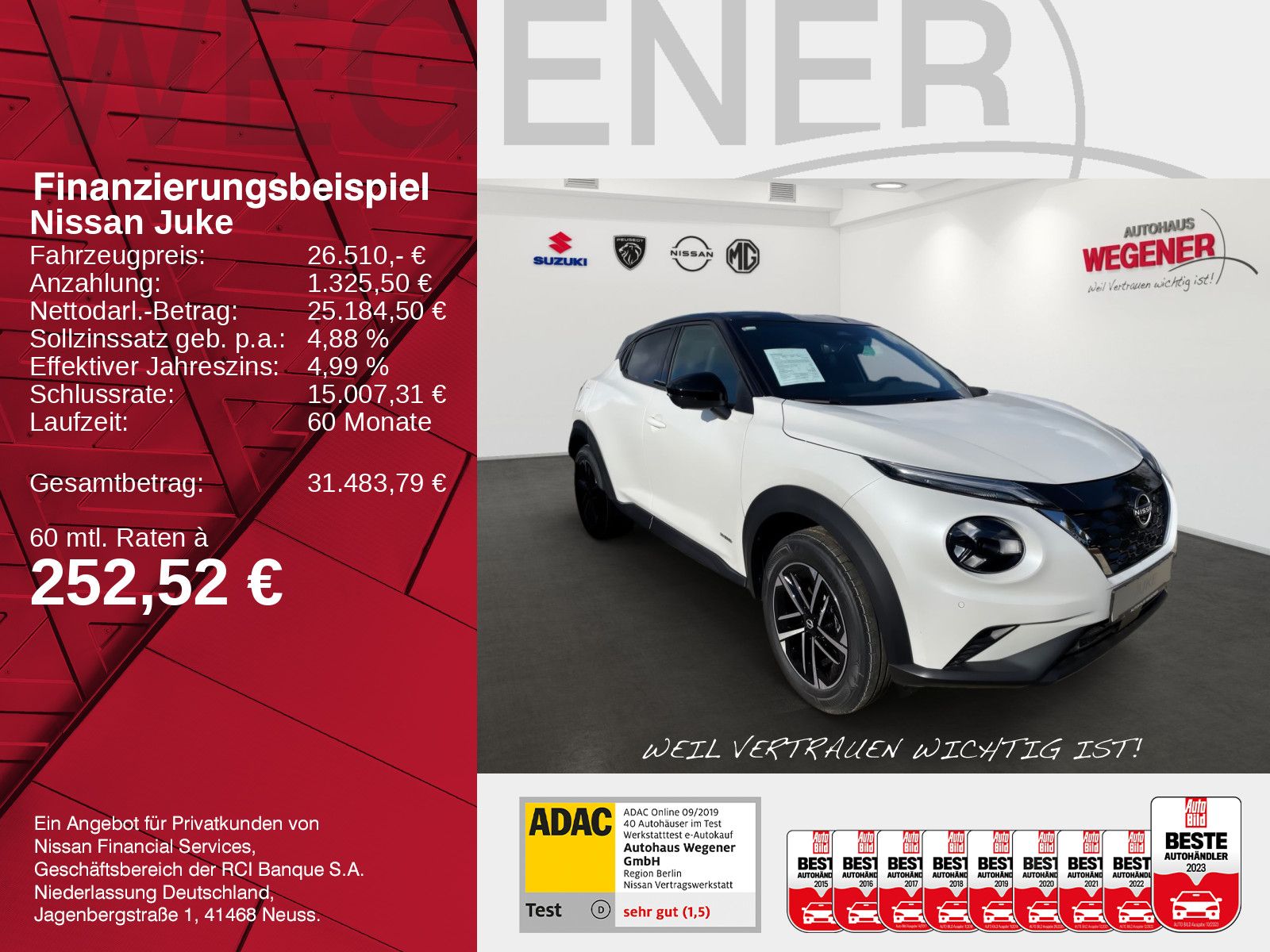 NISSAN JUKE N-CONNECTA  1.6 HYB 143PS LED LHZ SHZ PDC F