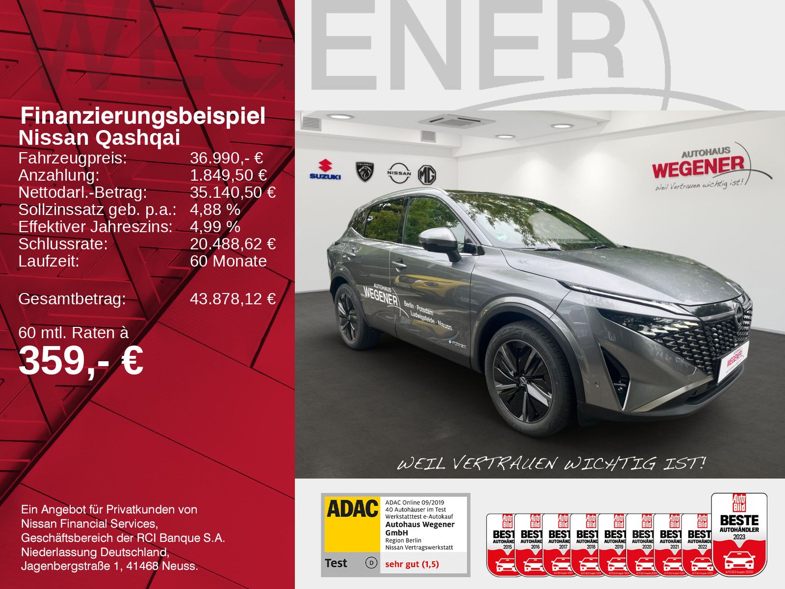 NISSAN QASHQAI TEKNA 1.5 VC-T e-POWER LED NAVI PANO 360