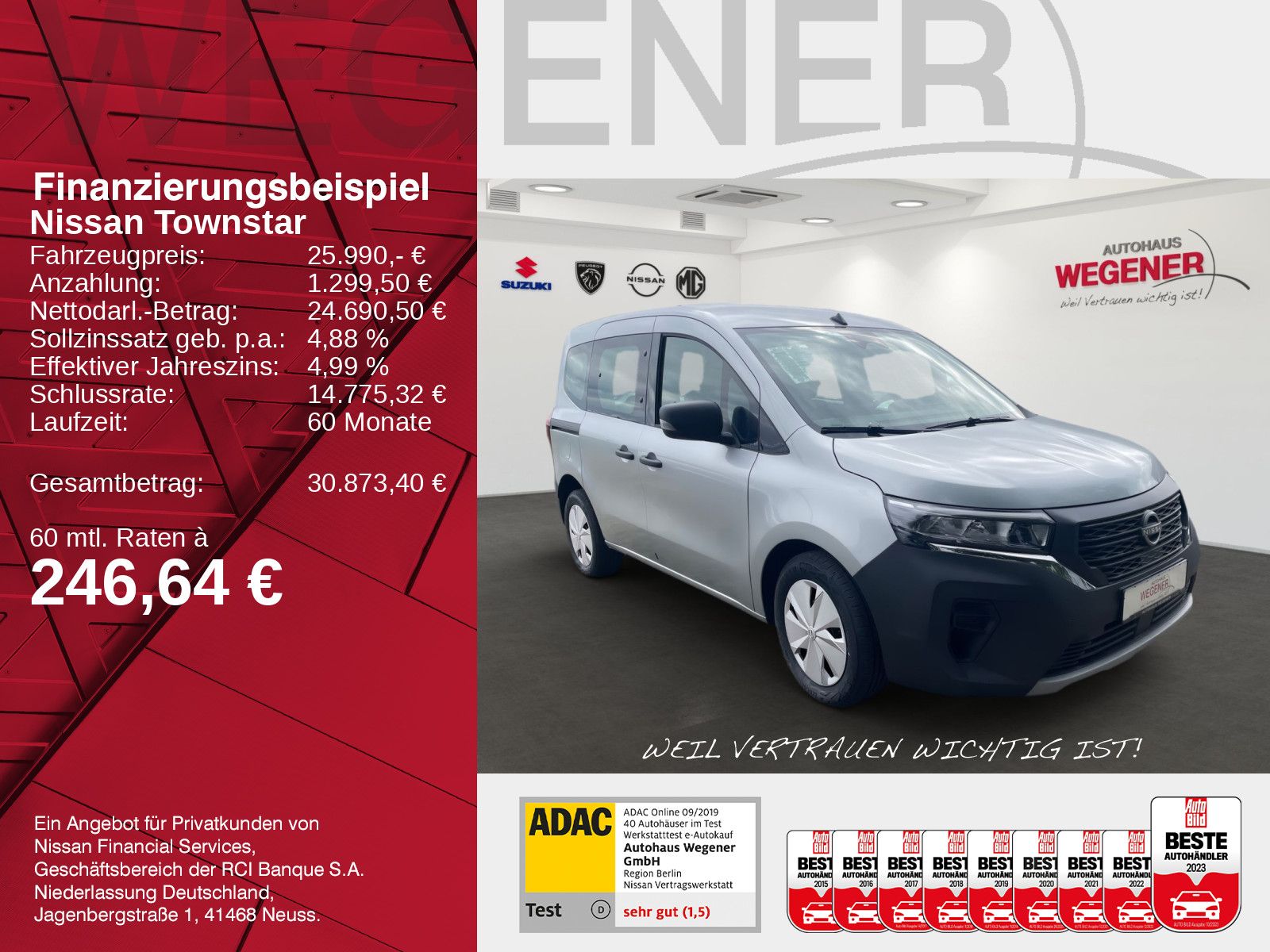 NISSAN Townstar 1.3 Acenta AT Totwinkel*Bluetooth*PDC
