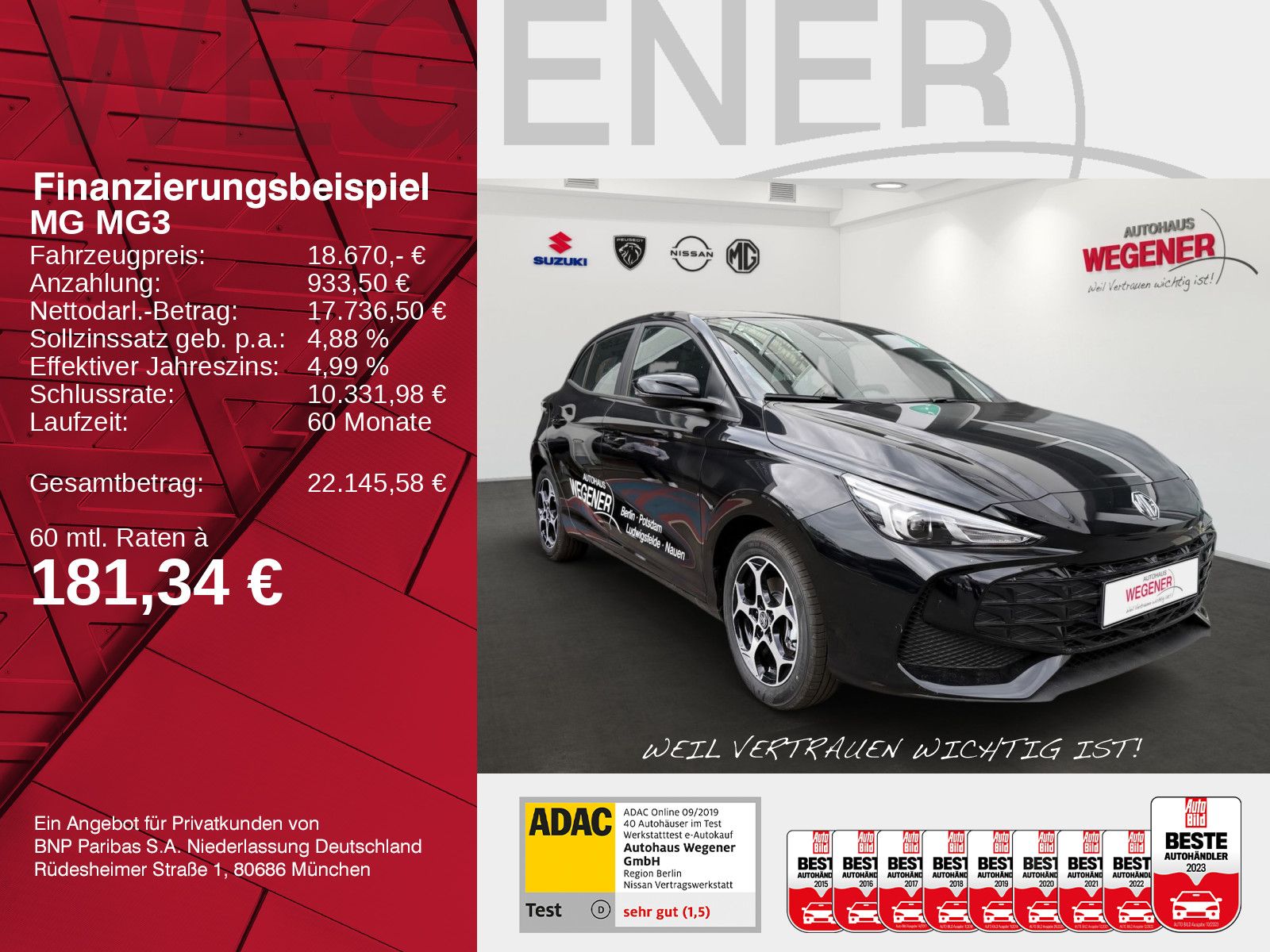 MG MG3 COMFORT MT KAMERA NAVI ALU