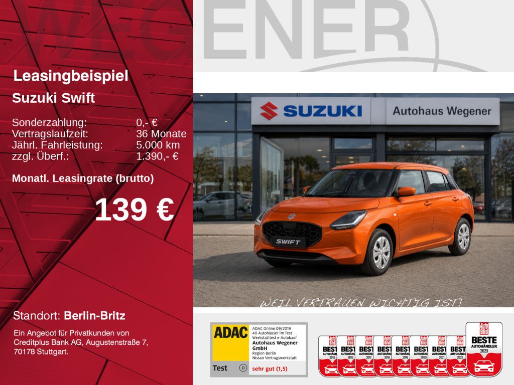 SUZUKI Swift Club Hybrid - schon ab 139,- € mtl.*