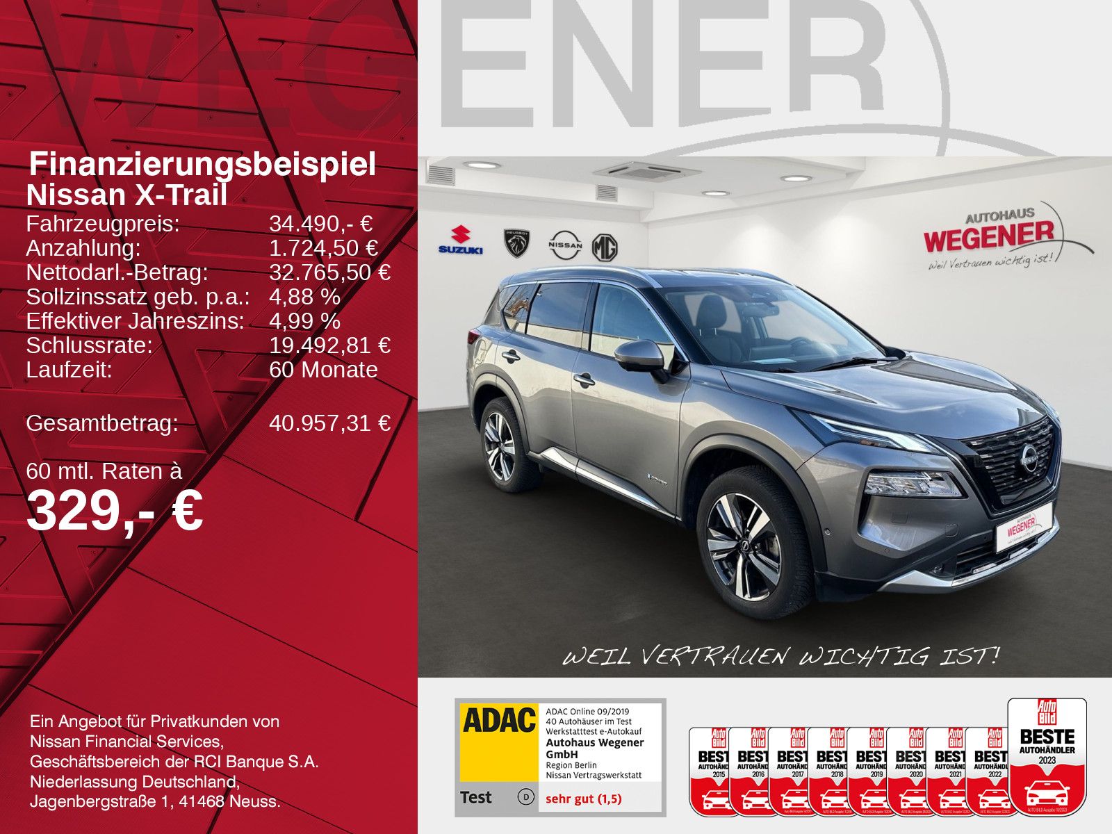 NISSAN X-TRAIL TEKNA 1.5 VC-T e-4ORCE 7-SITZER*WINTER