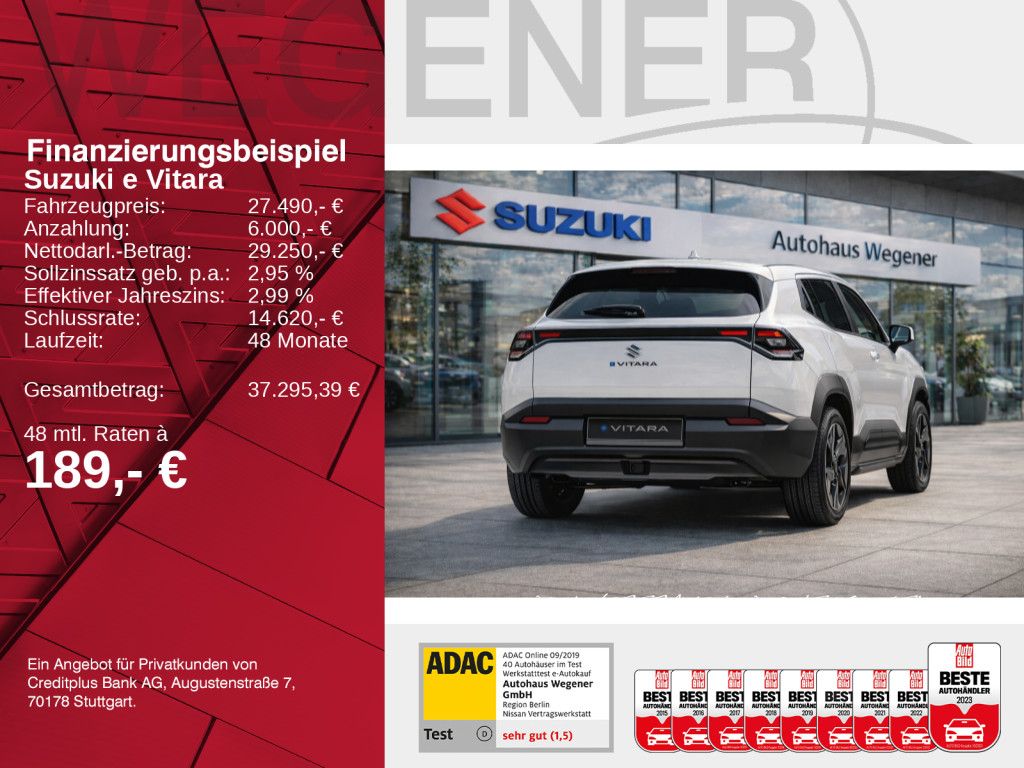 SUZUKI e VITARA CLUB 49 kWh |  bis zu 6000€ Prämie