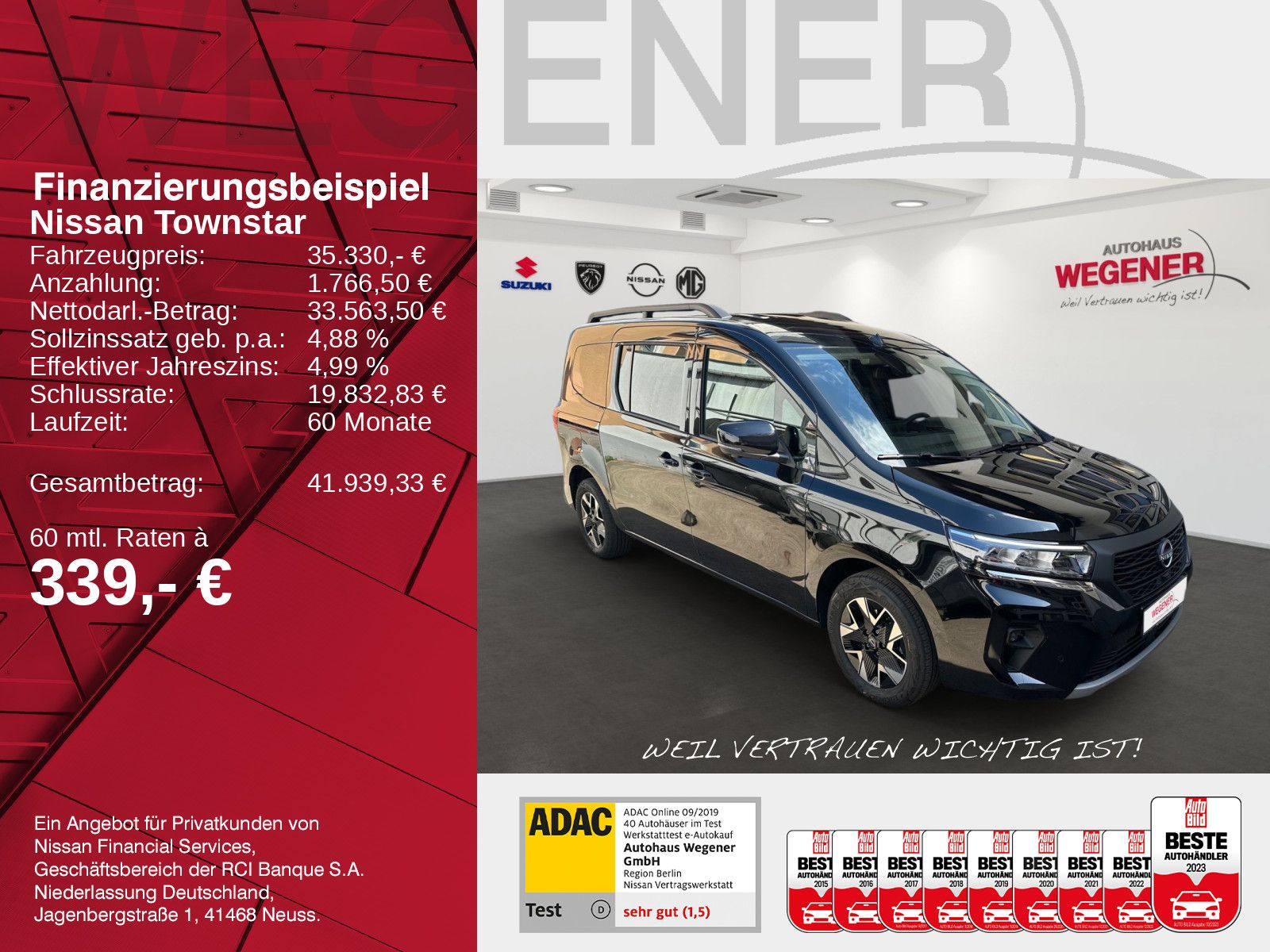 NISSAN TOWNSTAR TEKNA 1.3 AT 7-SITZE NAVI 360°