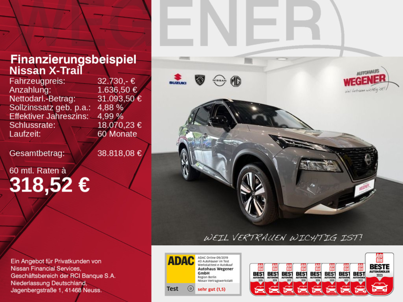 Nissan X-Trail Tekna+ 1.5 AT - PANO BOSE HUD LEDER MEMO