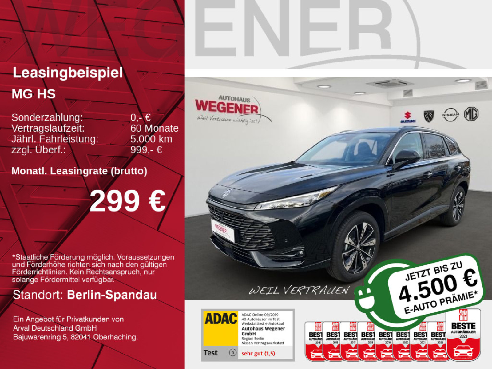 MG HS PHEV Luxury Gewerbe u Schwerbehind GdB min50%