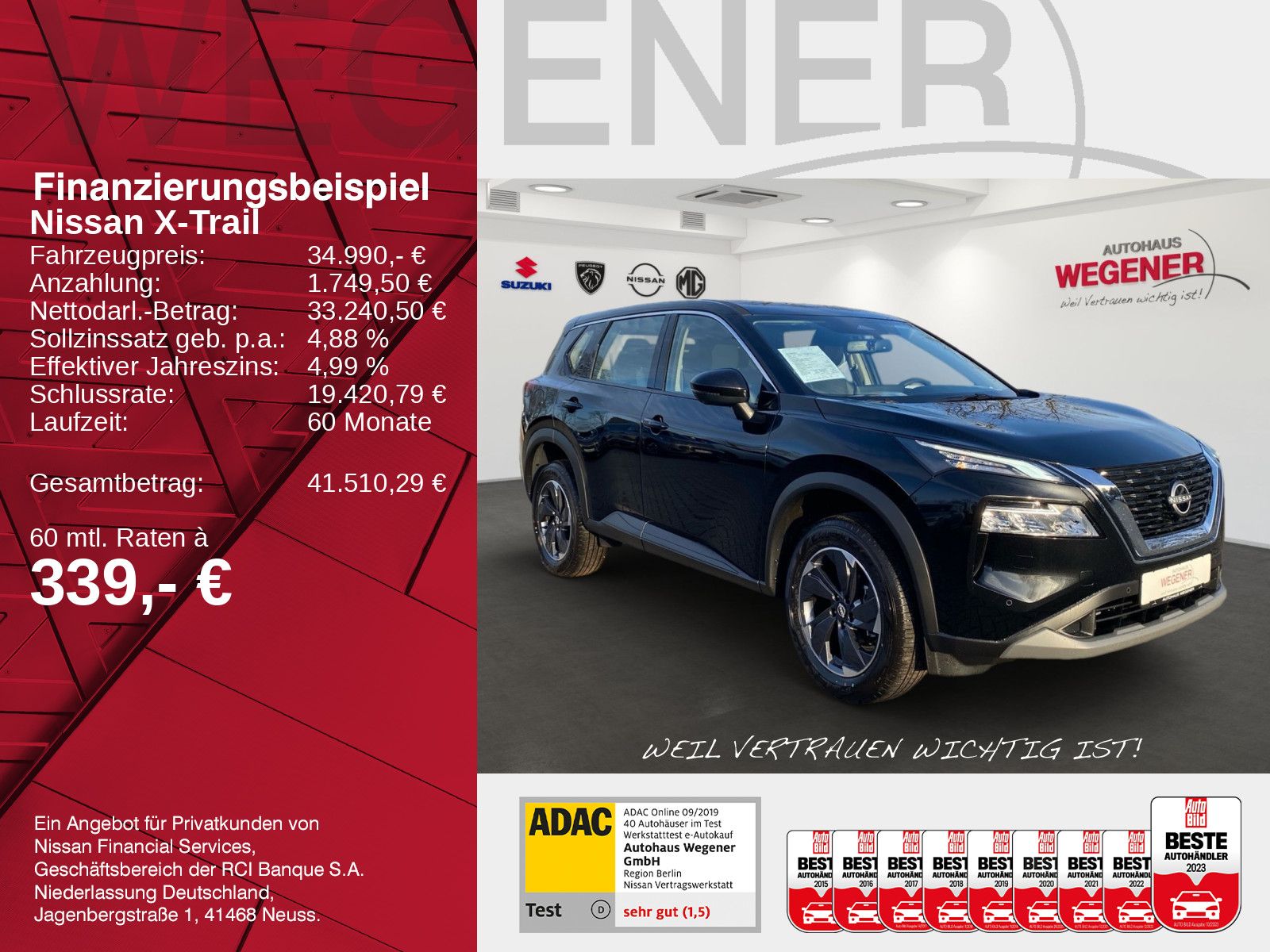 NISSAN X-TRAIL 1.5 VC-T MHEV 163 PS