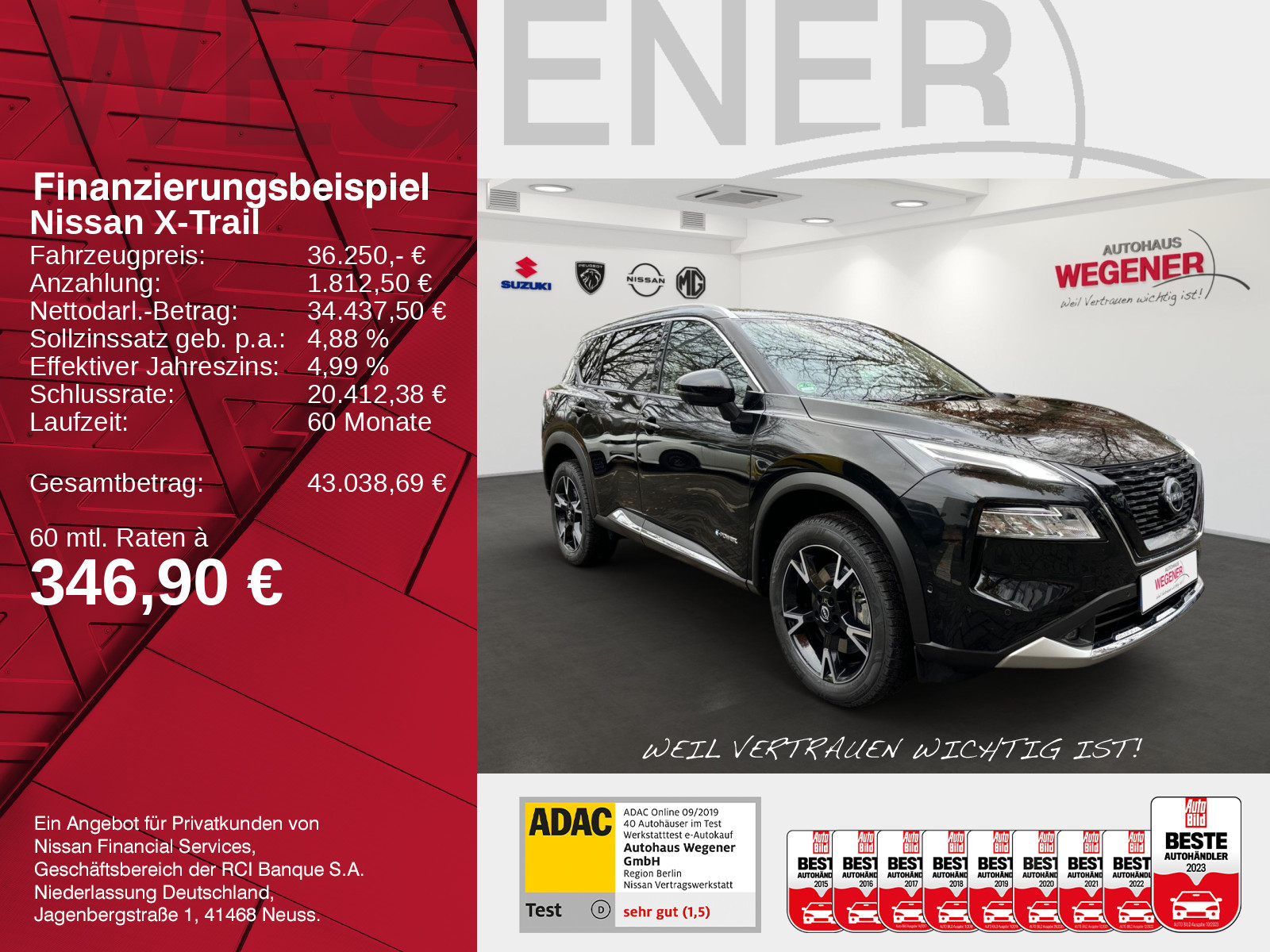 Nissan X-Trail Tekna+ 1.5 AT - PANO BOSE 20' HUD LEDER ME