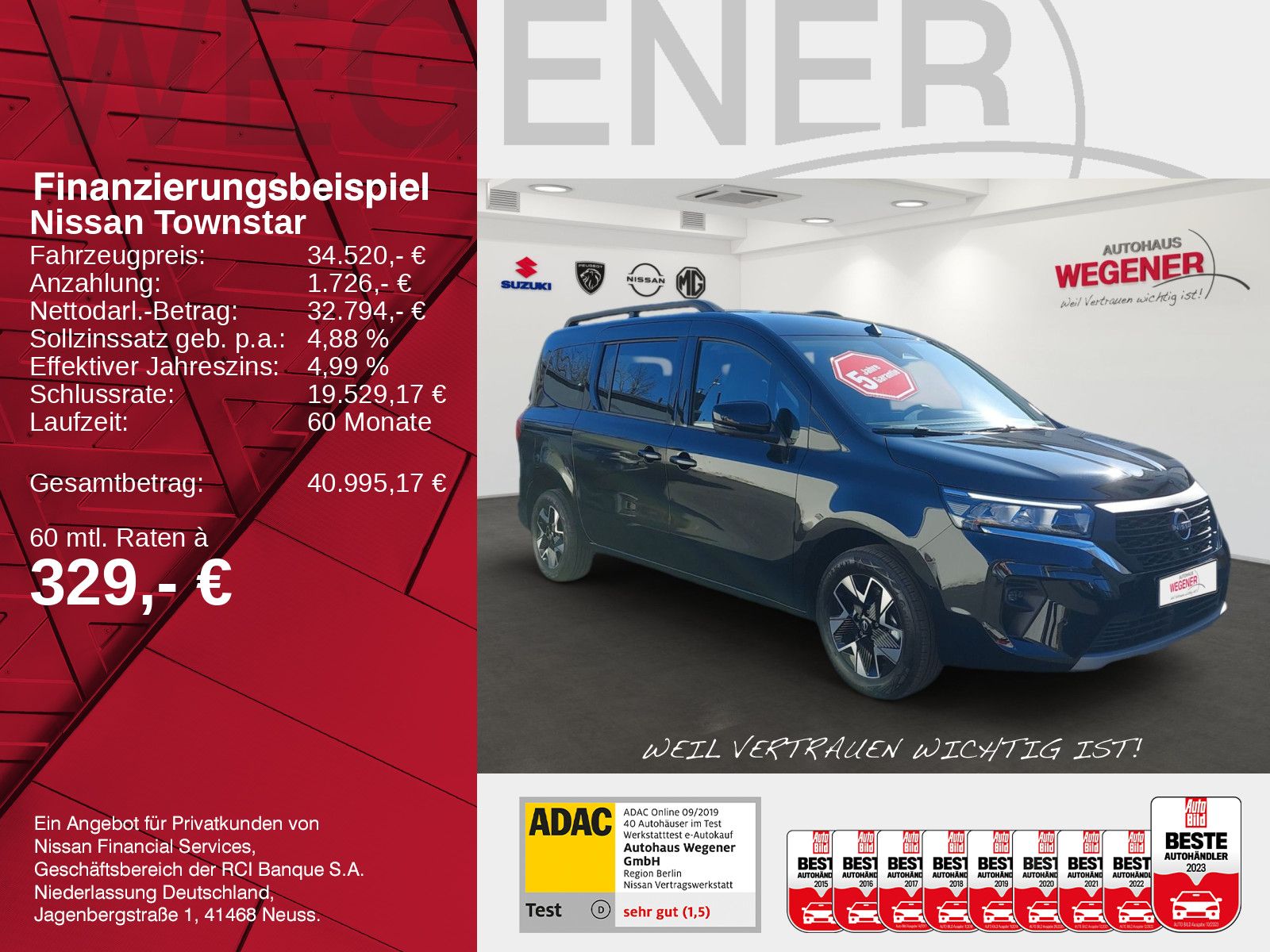 NISSAN TOWNSTAR TEKNA KOMBI L2 1.3 AT LED NAVI 360° SHZ