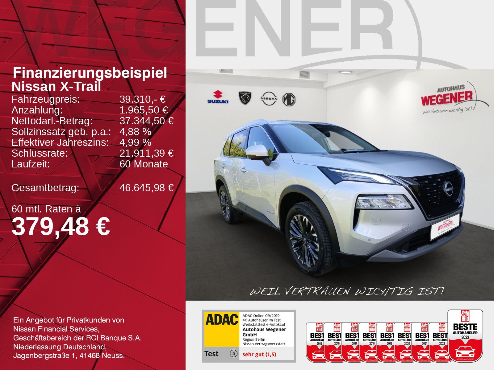 NISSAN X-TRAIL 1.5 VC-T e-4ORCE 213 PS 4x4 N-Connecta