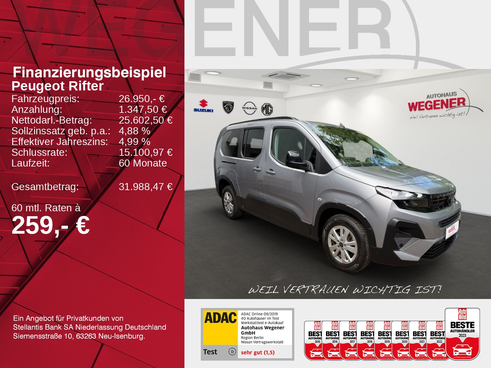 PEUGEOT Rifter L2 Allure BlueHDi130 EAT8 GRA*RadioCD*PDC