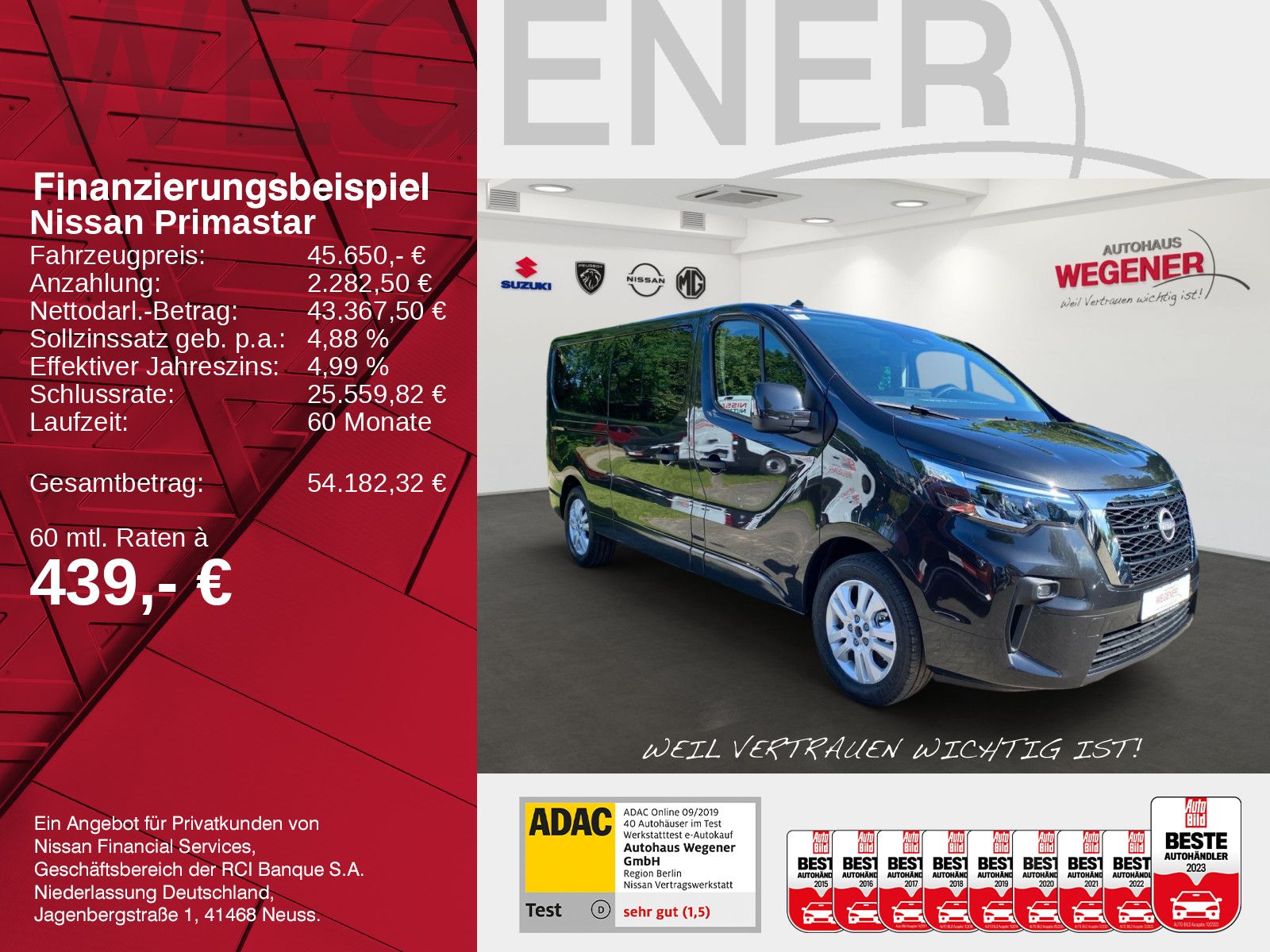 NISSAN Primastar Kombi9 L2H1 3,0t