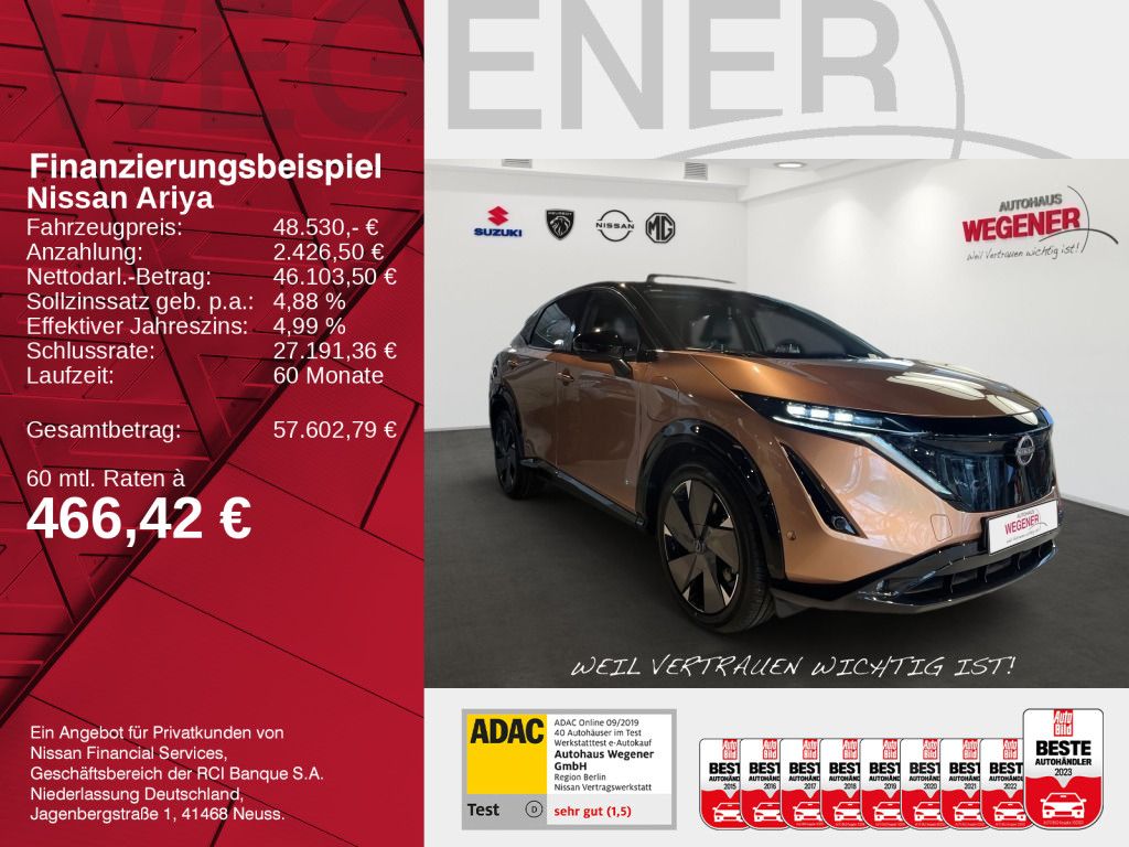 NISSAN ARIYA 87 kWh Evolve Pack+20'LM*PANO*LED*Navi*360