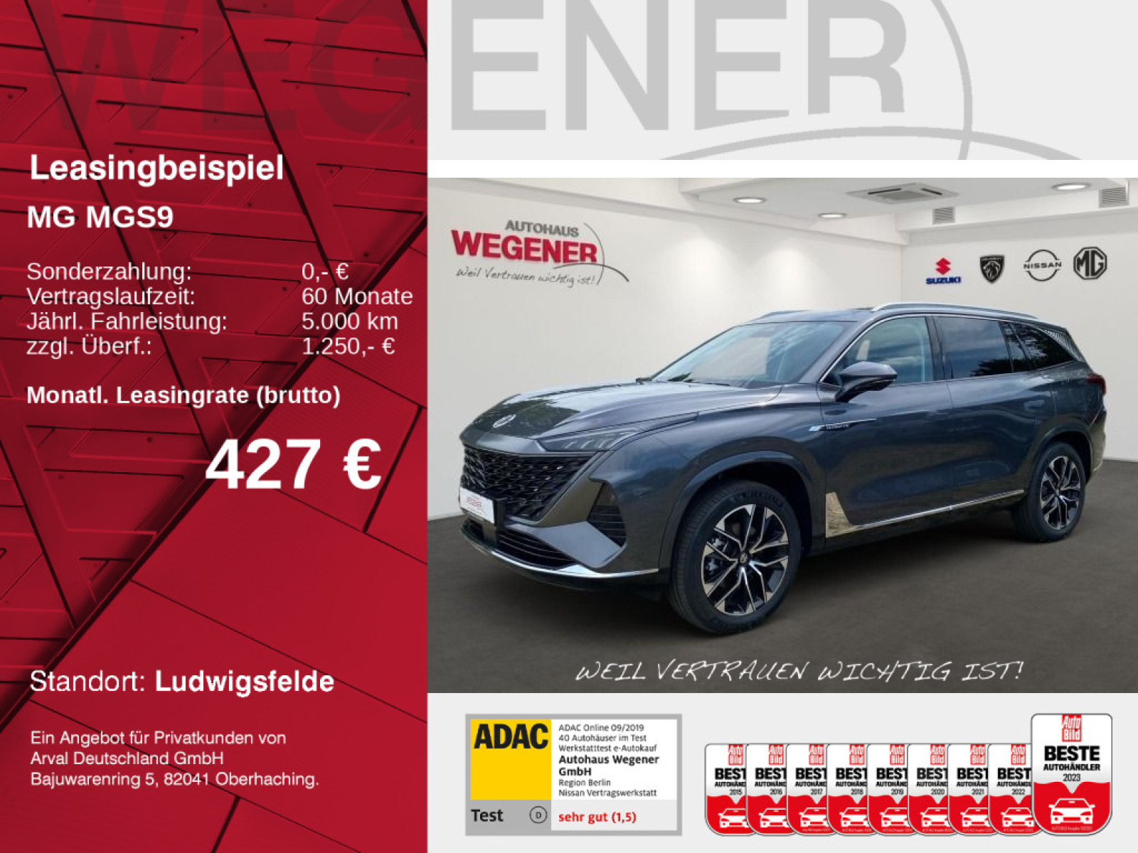 MG MGS9 PHEV Premium *Massage*Bose*7Sitze*360*Pano*