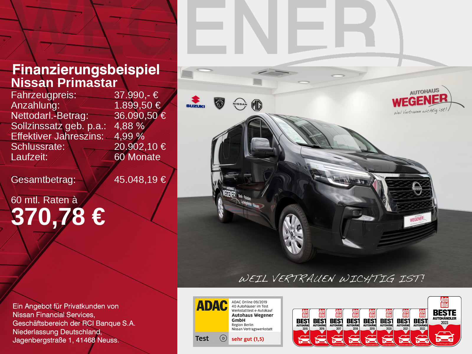 Nissan Primastar Kombi9 L1H1 2,8t dci150 MT TEKNA 2ST HK BES+ Design