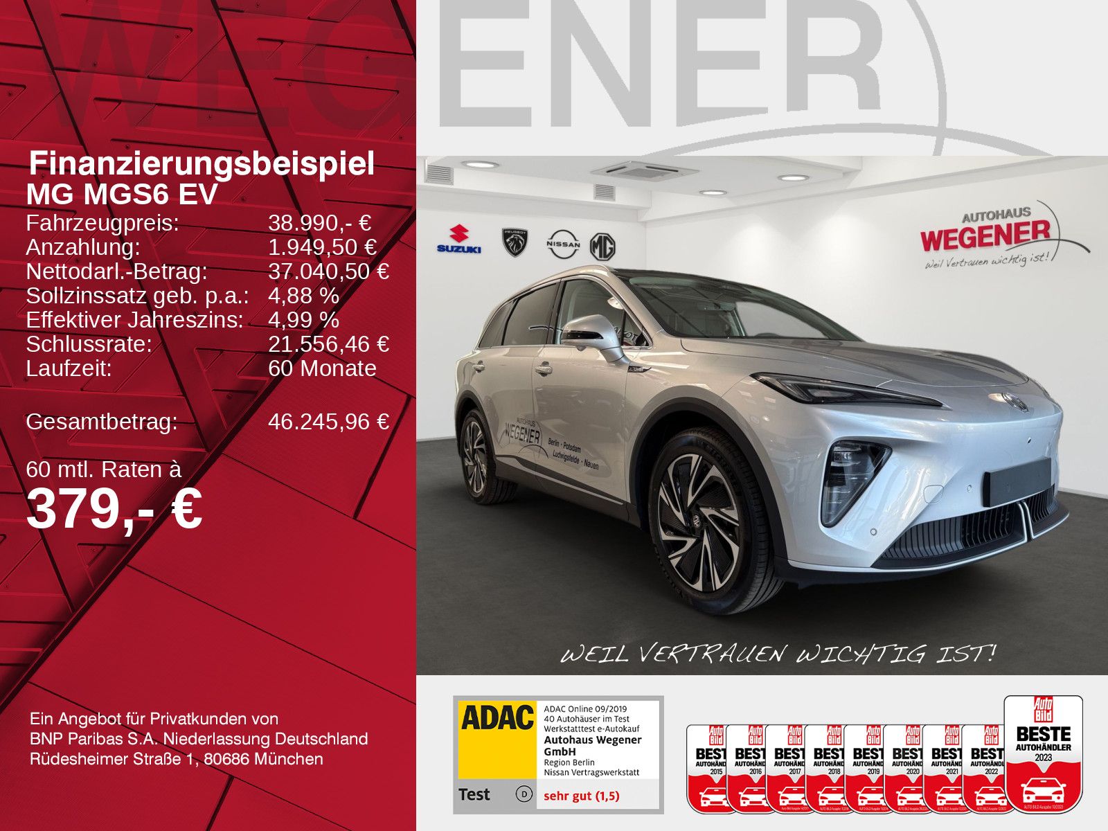 MG MGS6 EV Luxury AWD