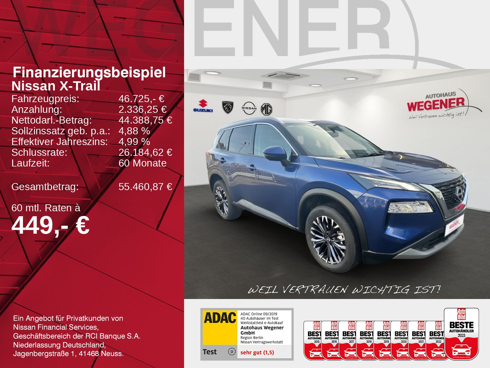 NISSAN X-TRAIL 1.5 VC-T MHEV ACC*Totwinkel*360°*beh WSS