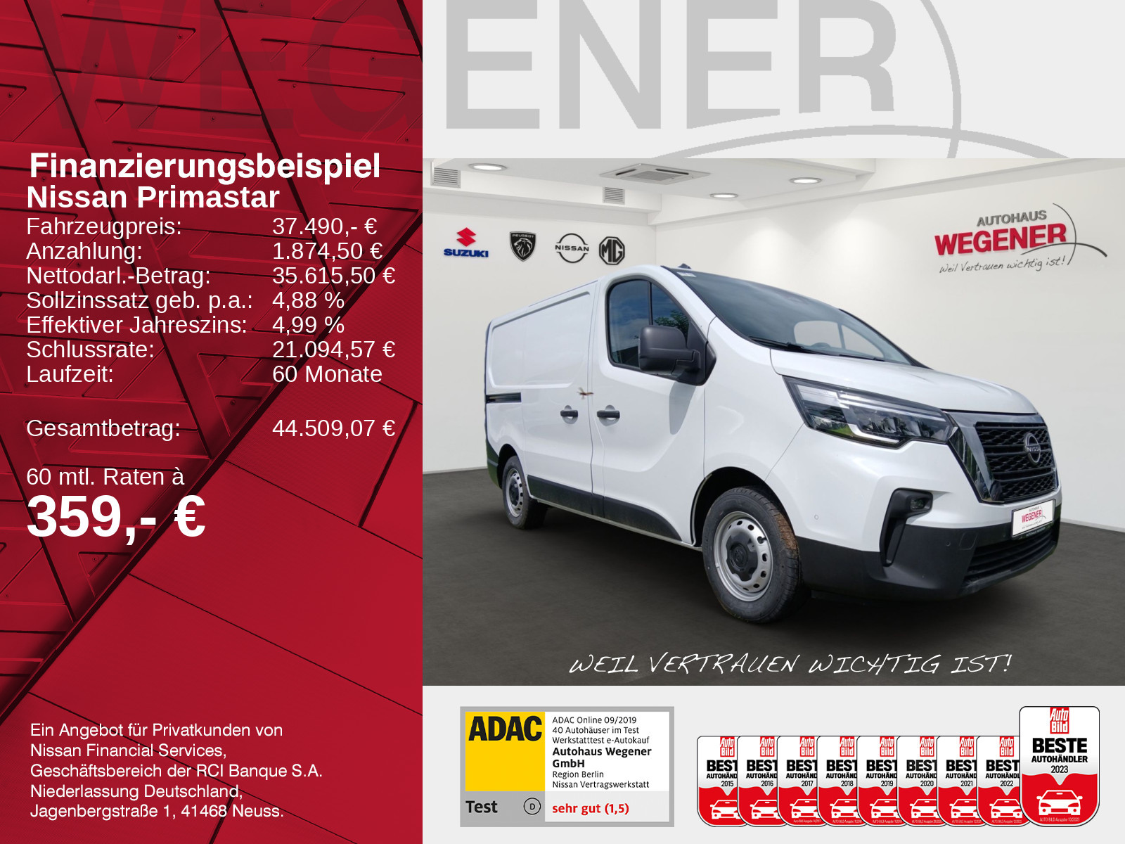 Nissan Primastar Kasten L1H1 3,0t