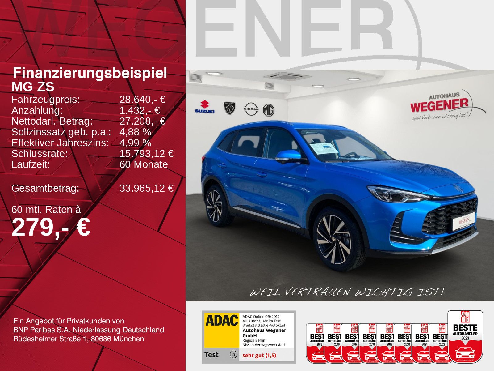 MG ZS Hybrid+ Luxury 1.5 LED|360|Leder|Sitzhzg|ACC