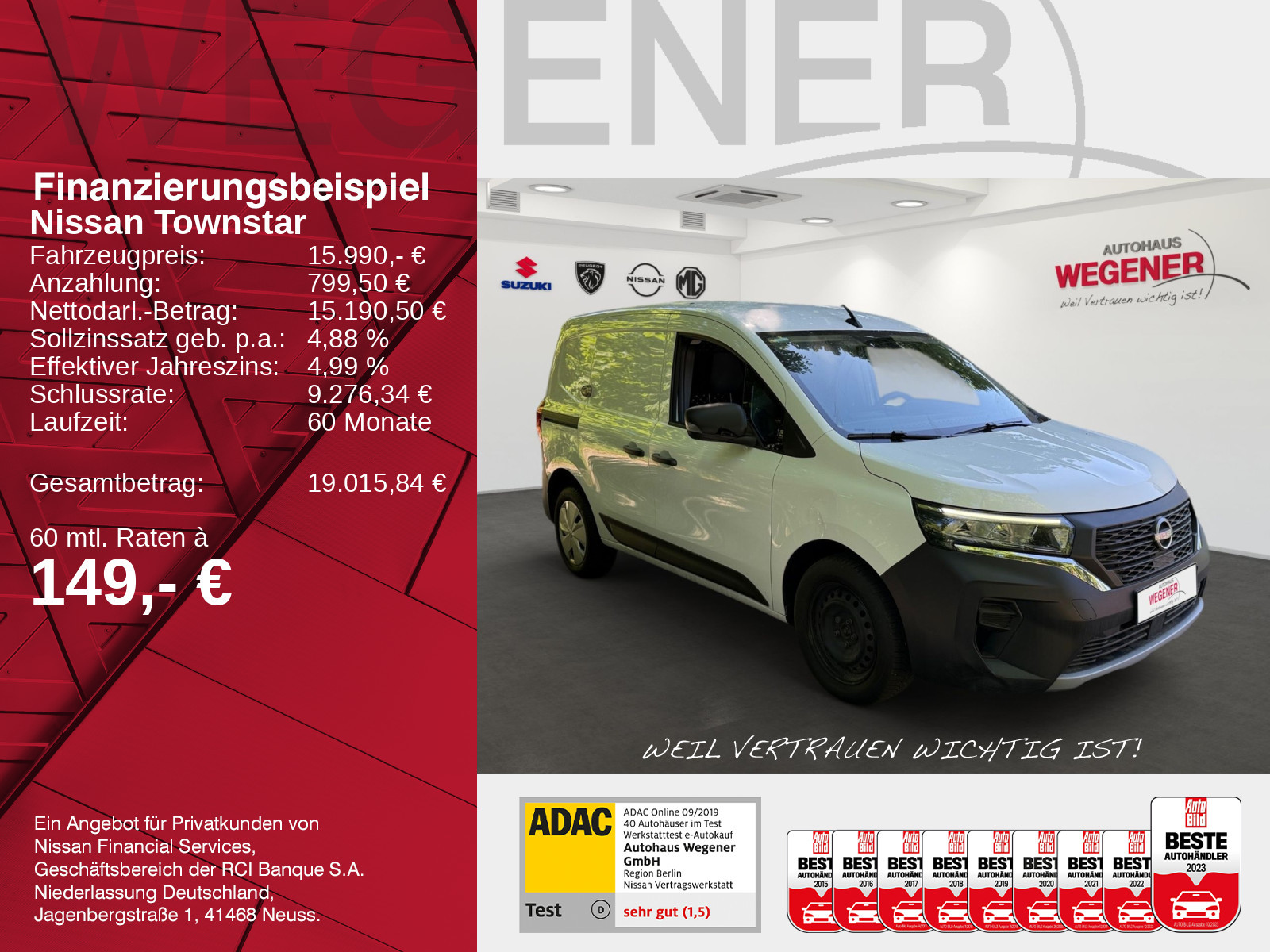 Nissan Townstar Kasten L1 2,2t Acenta Klima LED GRA