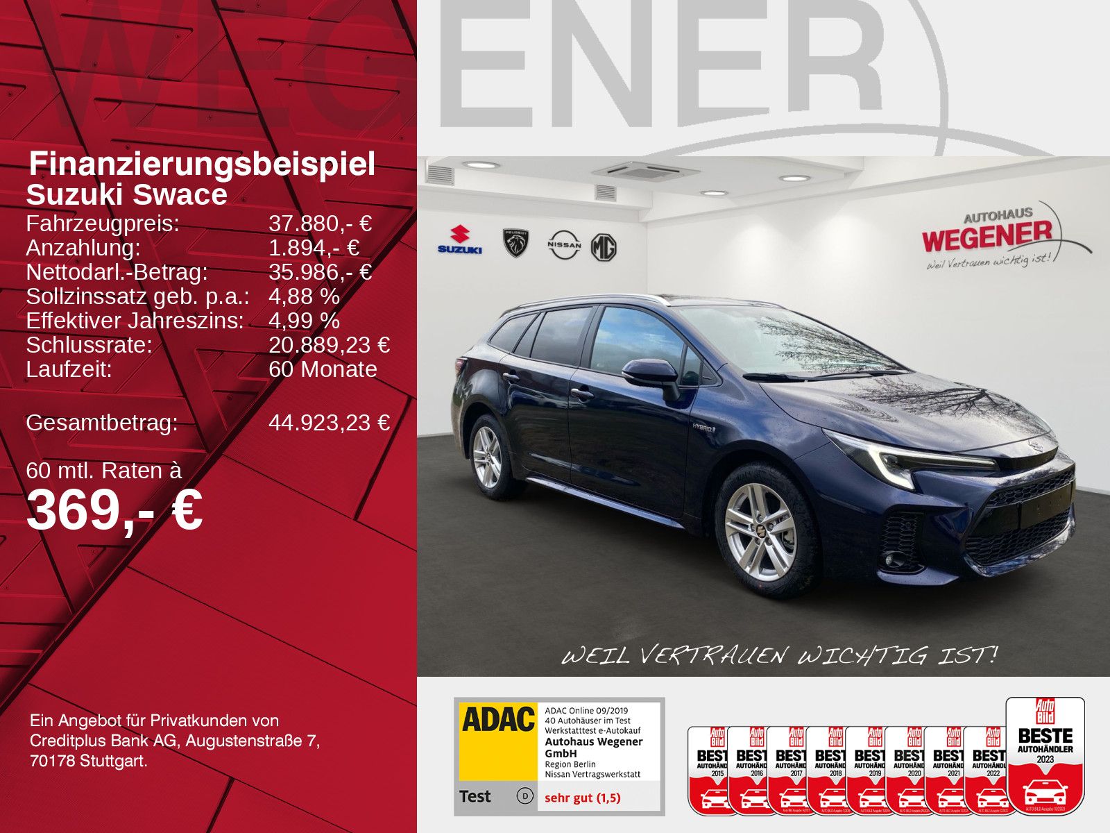 SUZUKI Swace 1.8 Comfort+ CVT Hybrid Navi*CarPlay
