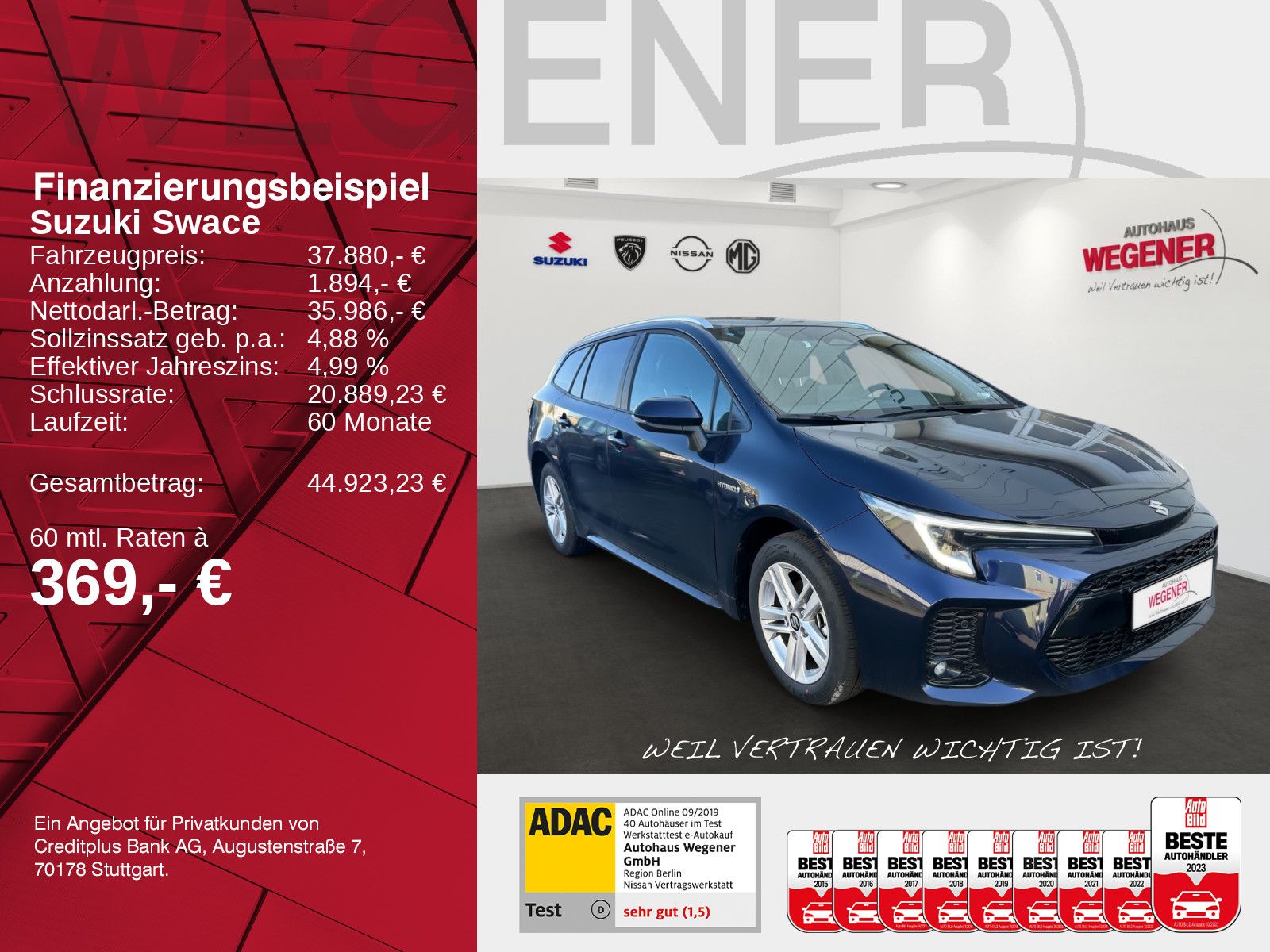 SUZUKI Swace 1.8 Comfort+ CVT Hybrid Navi*CarPlay