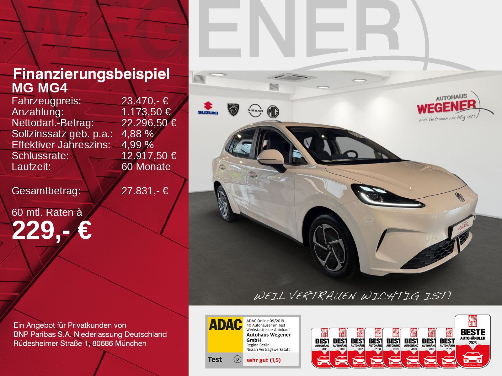 MG MG4 Urban 54kWh Comfort Long Range*WäPu*416KM*