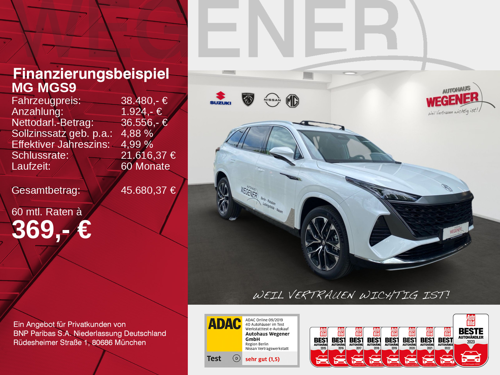 MG S9 MGS9 PHEV Premium *Massage*Bose*7Sitze*360*Pano*