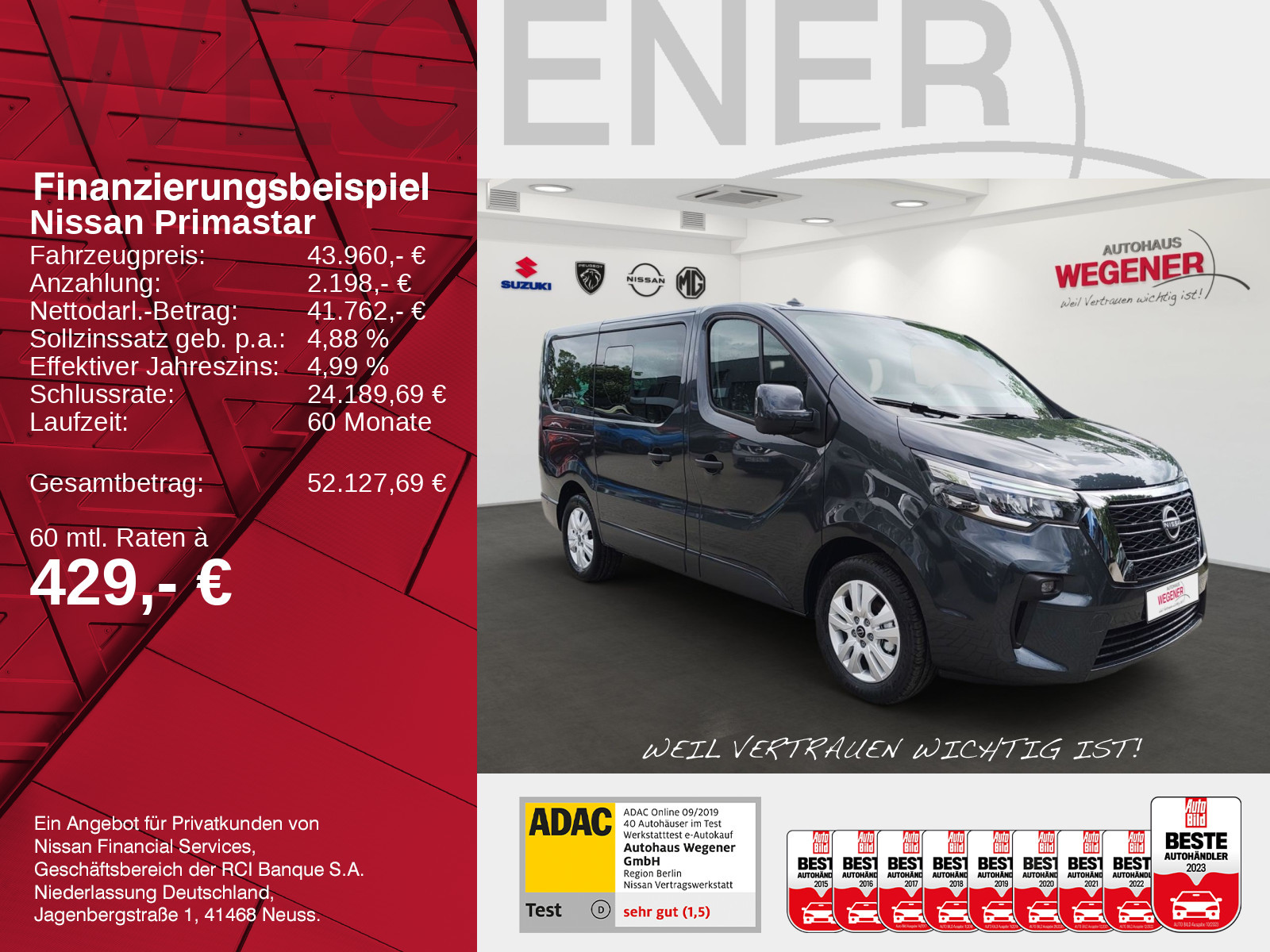 Nissan Primastar Kombi9 L1H1 2,8t