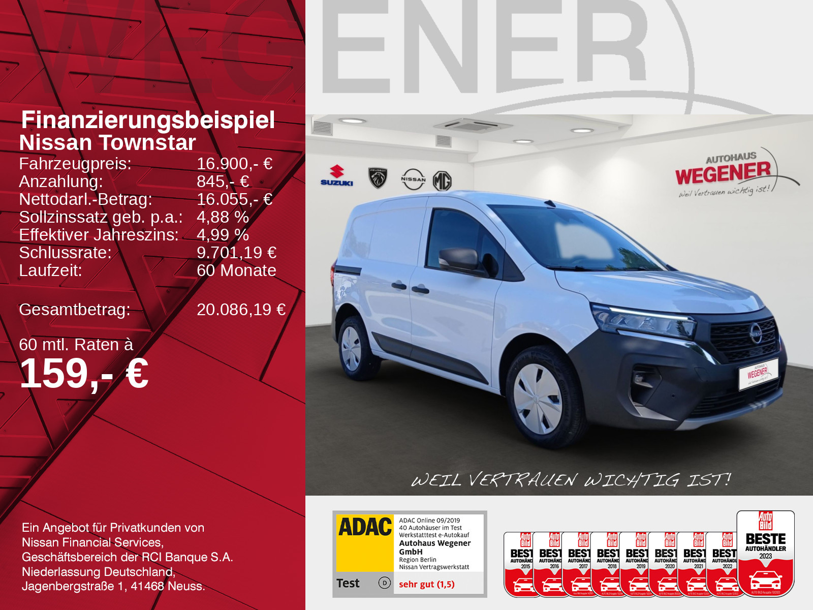 Nissan Townstar Kasten L1 2,0t CarPlay*CAM*PDC*LED*Klim