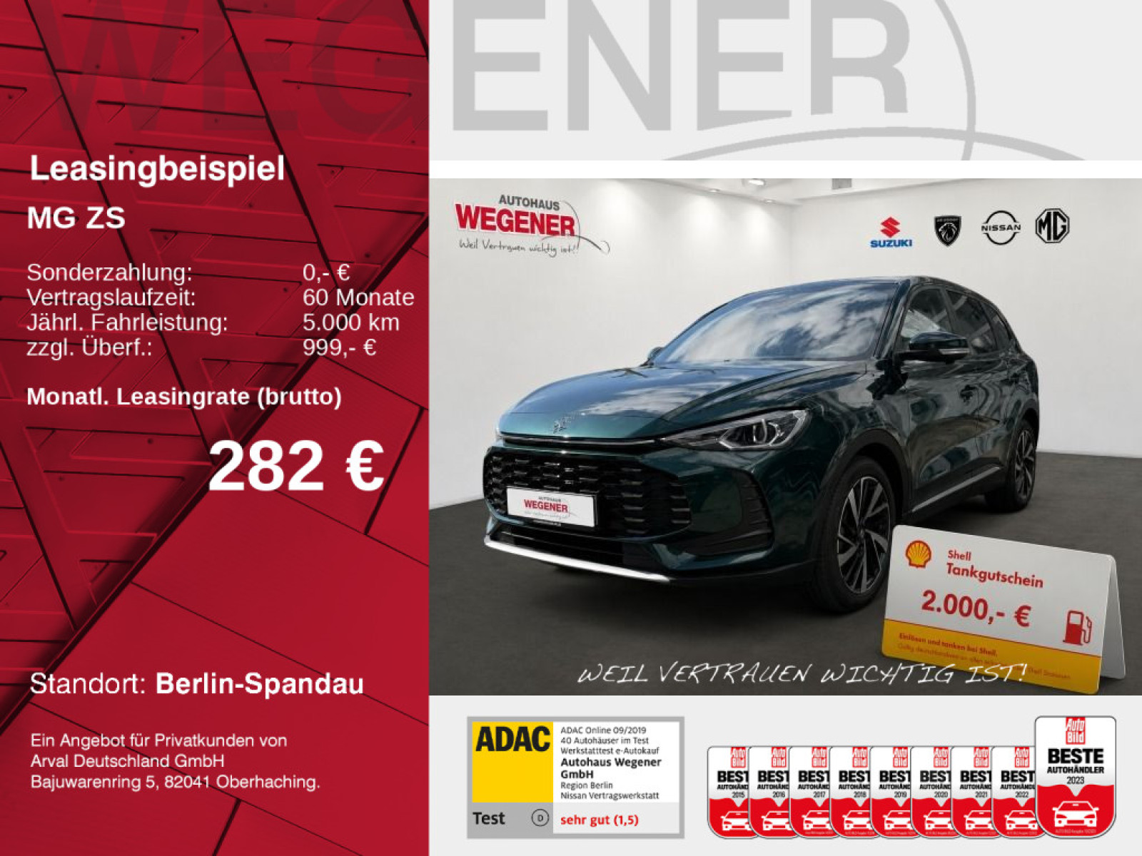MG ZS Hybrid+ Lux MY26 BLACK MONTH 2000€ Gutschein