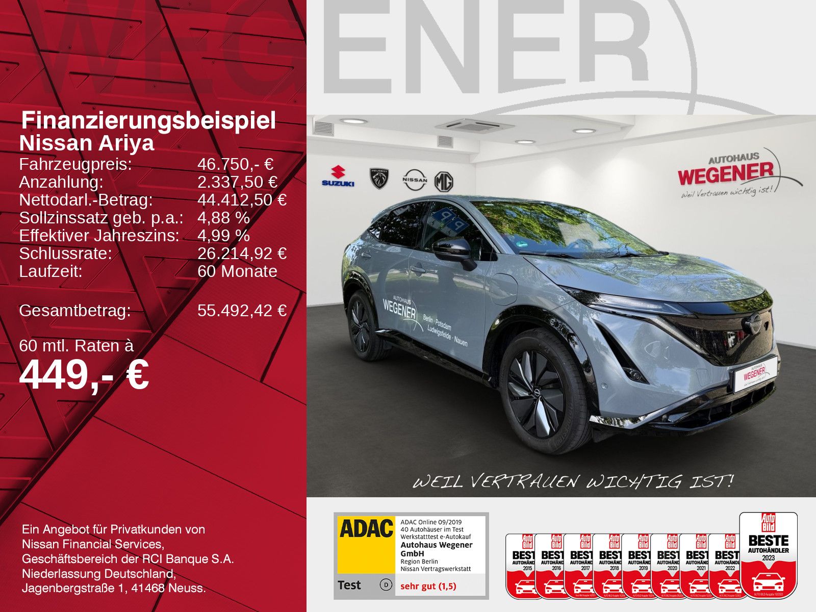 NISSAN ARIYA 87 kWh Evolve Pack+HUD*Navi*Keyless*BOSE