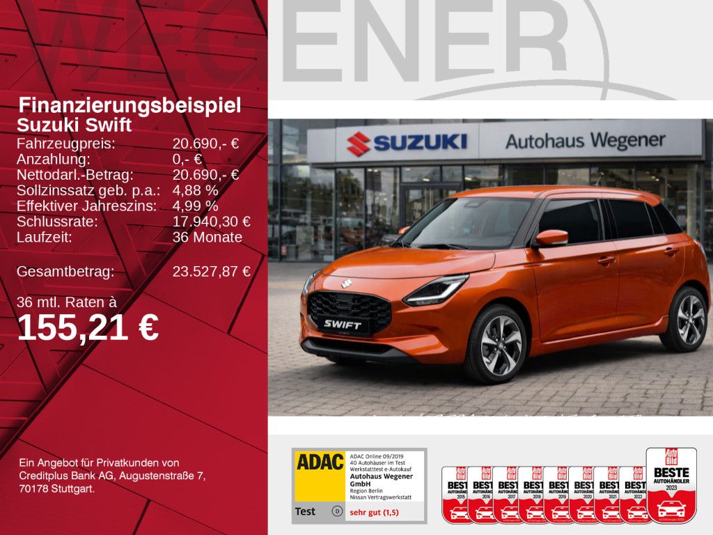 SUZUKI SWIFT COMFORT+ AUTOMATIK HYBRID | KAMERA | NAVI