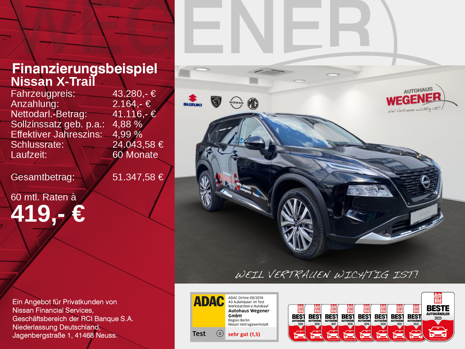 Nissan X-Trail Tekna 1.5 AT - 4x4 HUD LED LKA SWA SHZ BFS