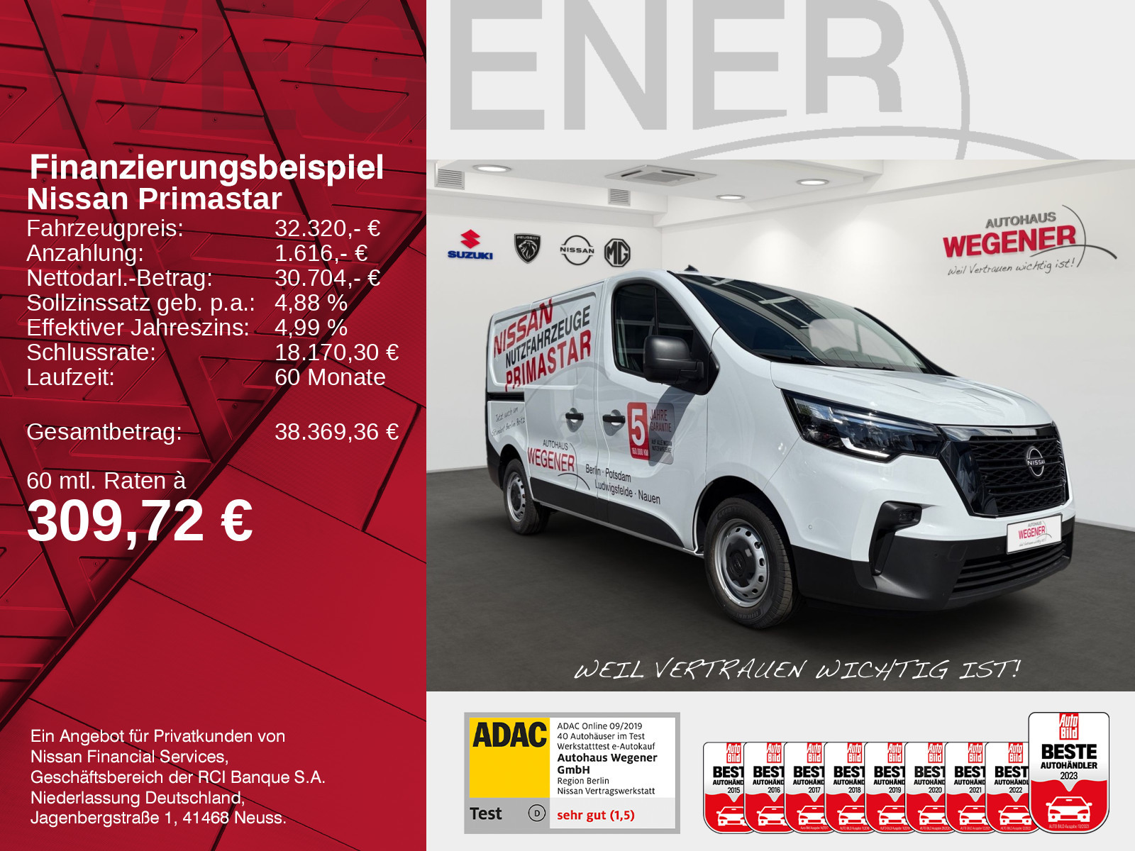 Nissan PRIMASTAR N-CONNECTA L1H1 3,0t dci130 MT 1ST LRB NAVI