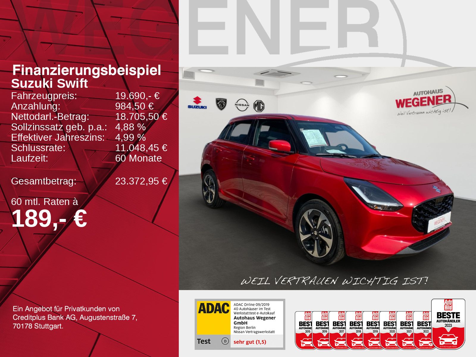 SUZUKI SWIFT COMFORT+ HYBRID 61kW)